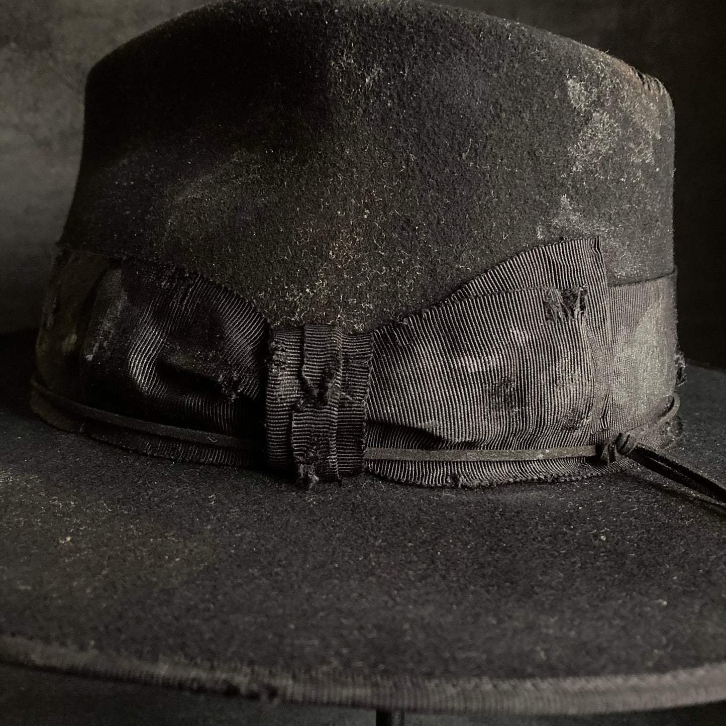 Plain dirt black fedora hat