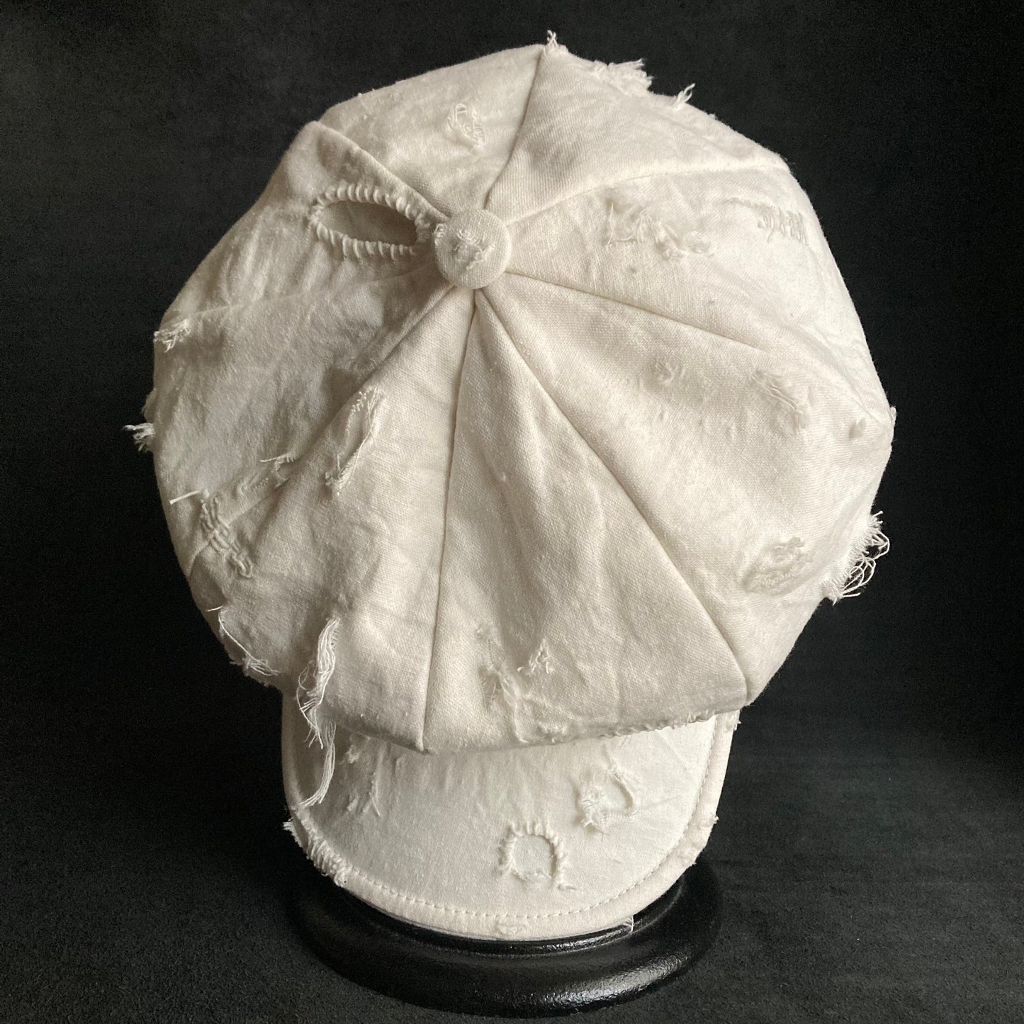 Clear white damage fabric casquette (brim core)