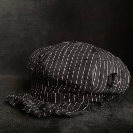 Yarn-dyed stripe damage casquette