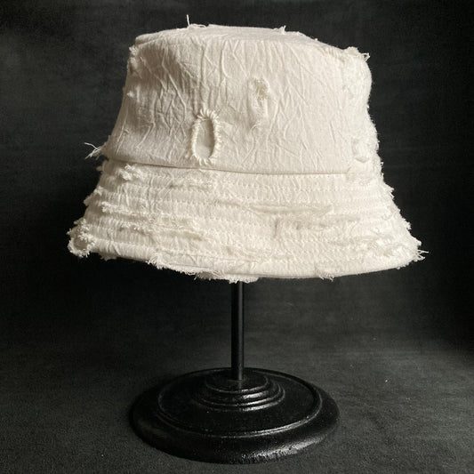 Wrinkled cotton linen white steep bucket