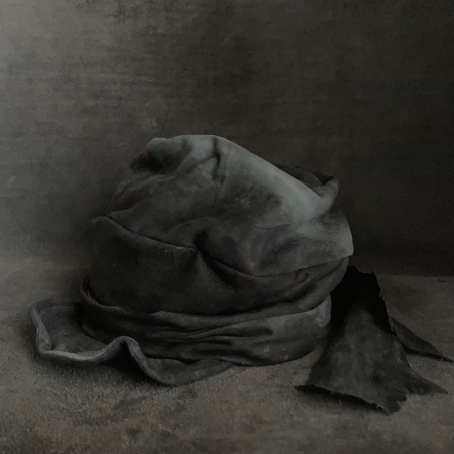 Lake black leather martial turn cap