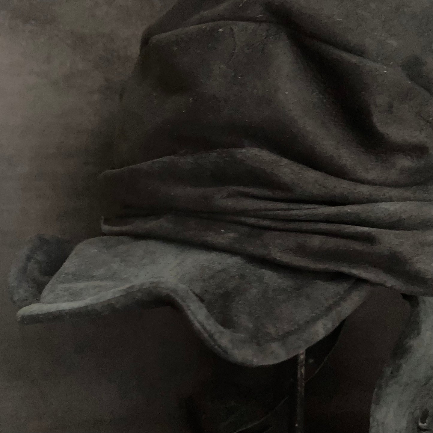 Lake black leather martial turn cap