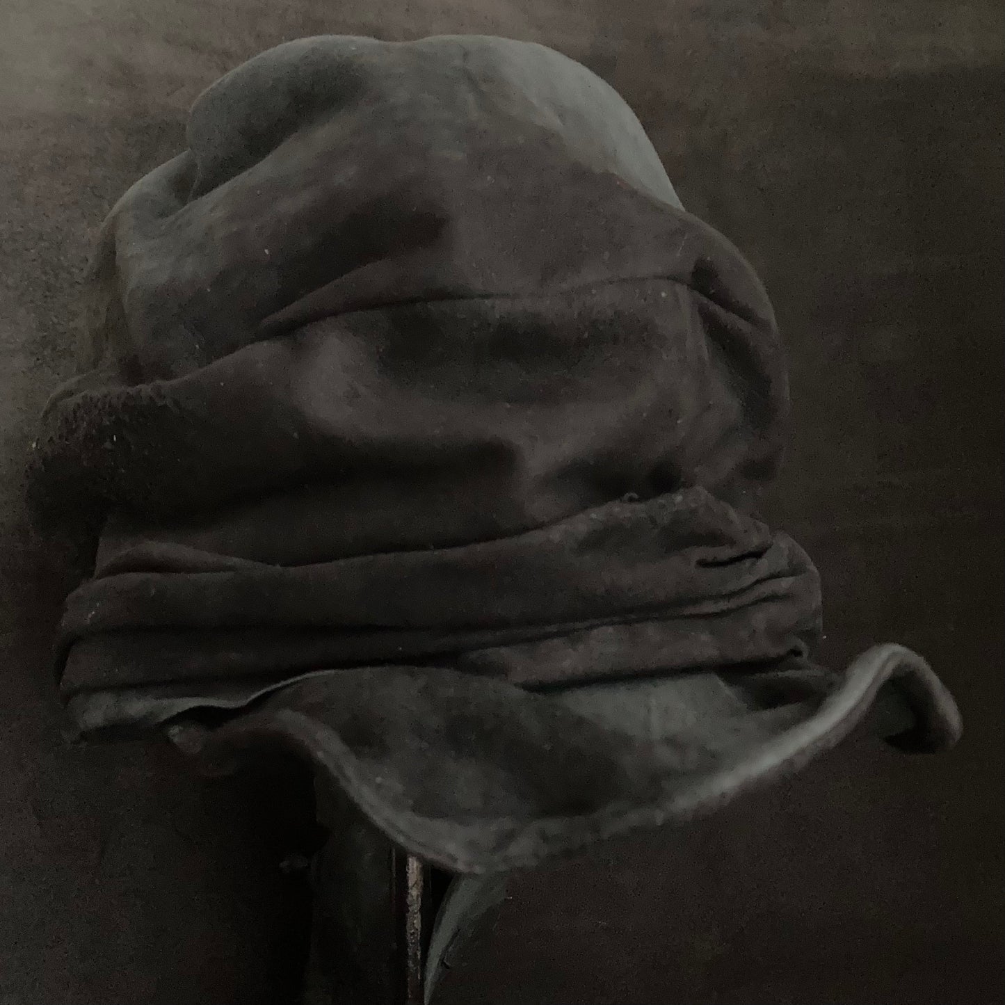 Lake black leather martial turn cap