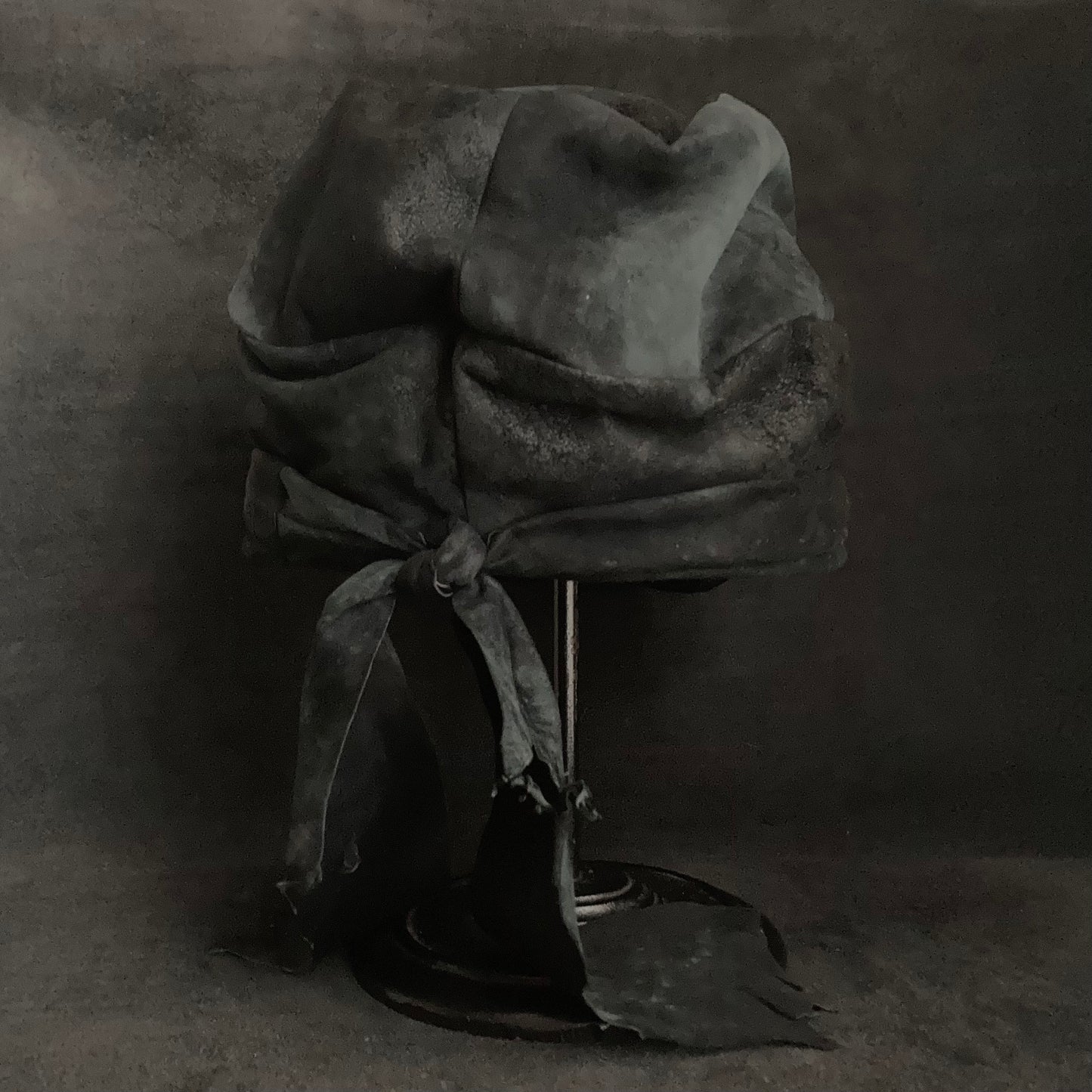 Lake black leather martial turn cap