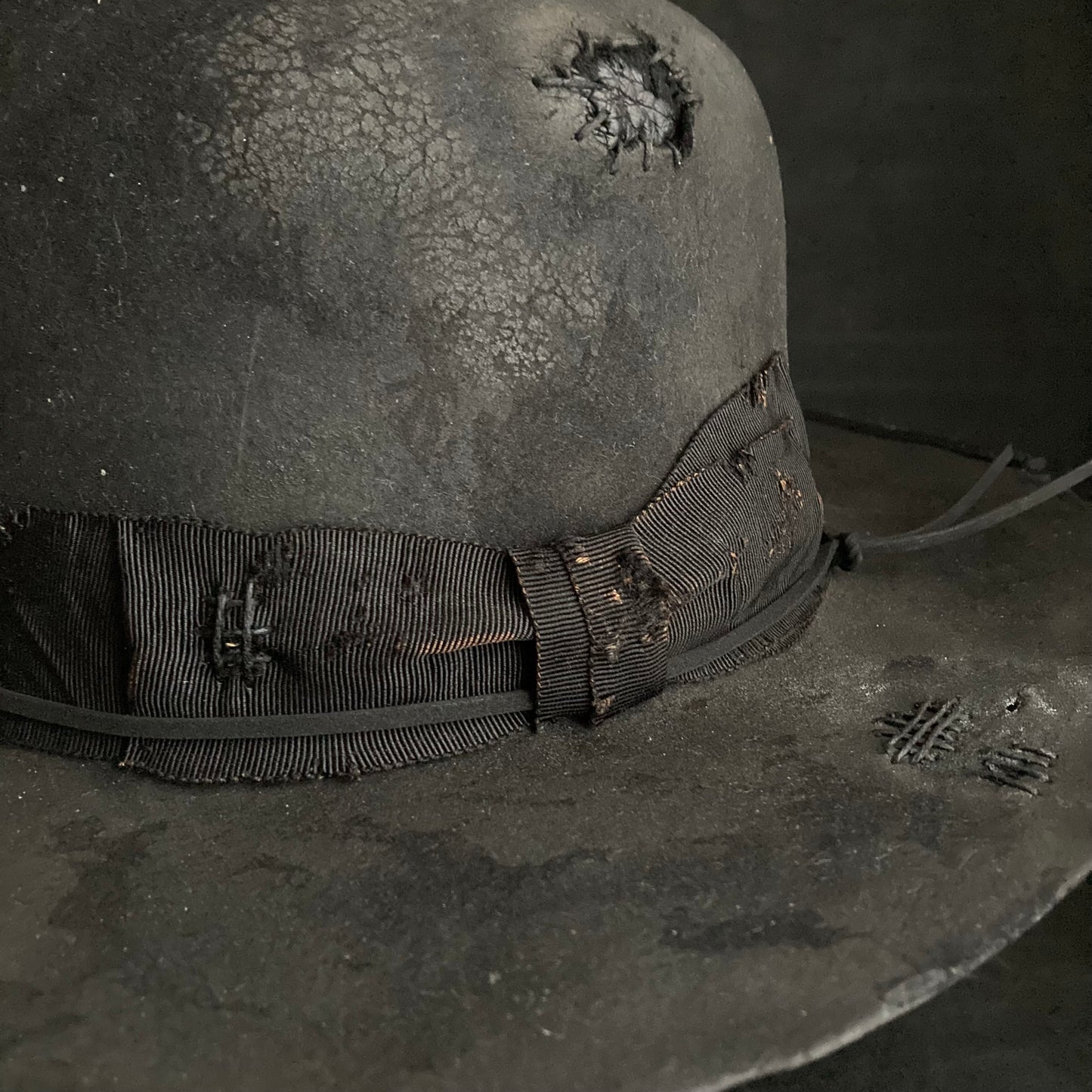 Charcoal decadent bowler hat