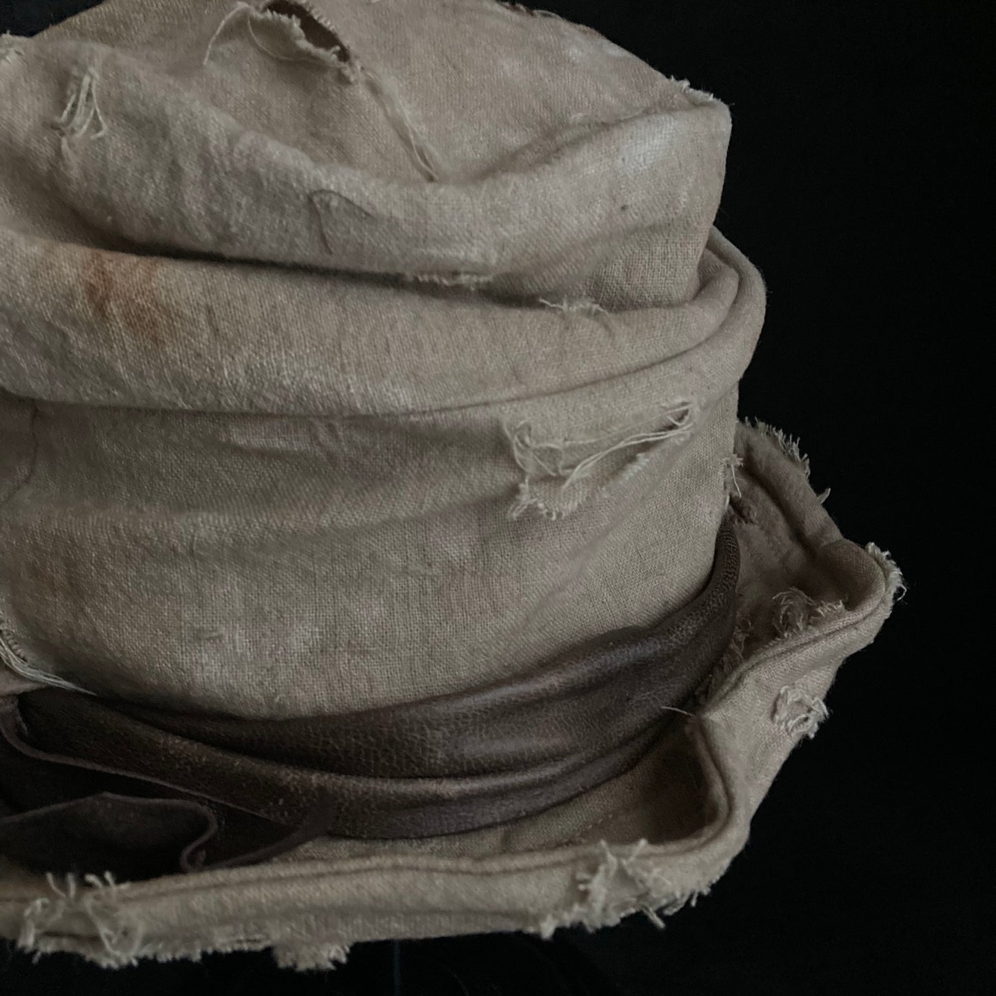 Damage sand ramie damage turn bucket hat