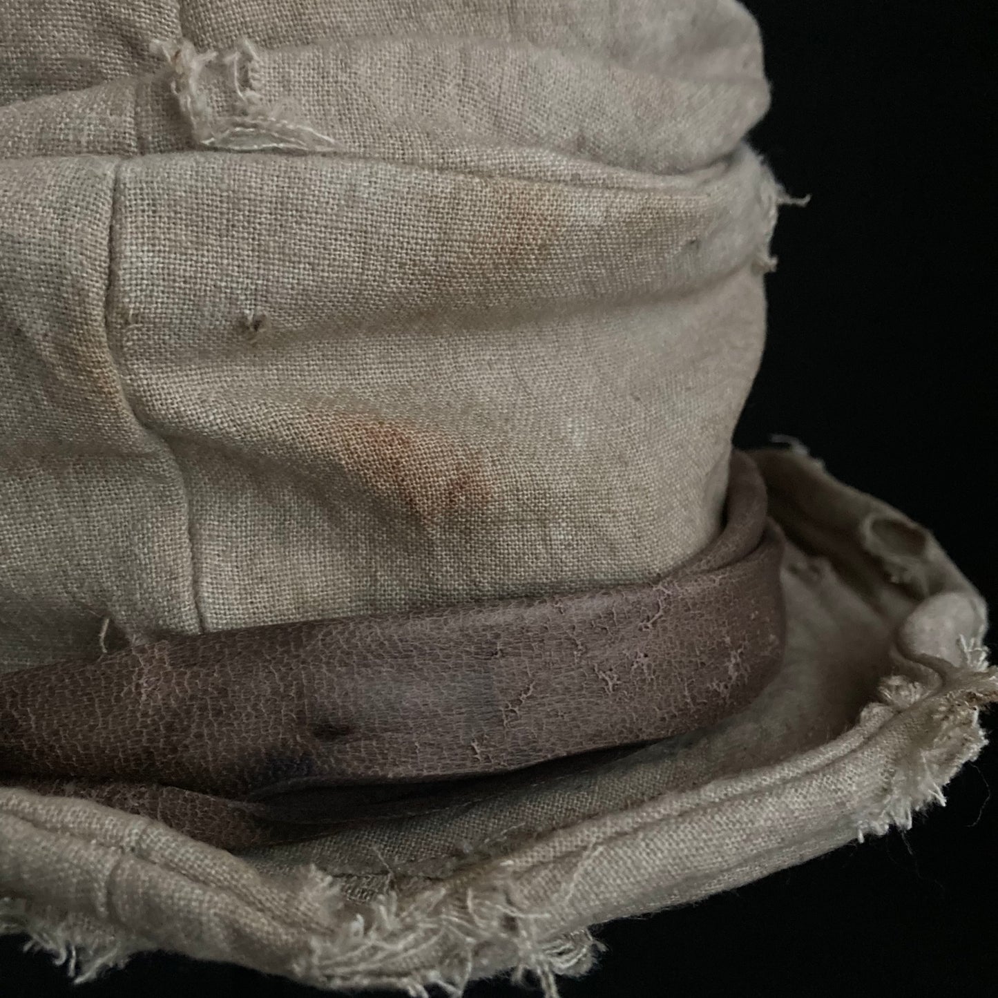 Damage sand ramie damage turn bucket hat