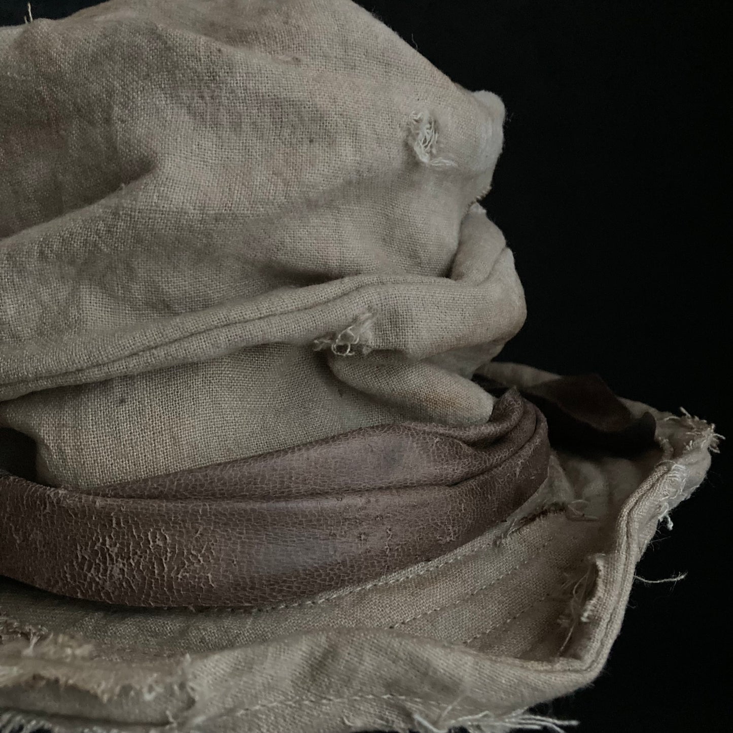 Damage sand ramie damage turn bucket hat