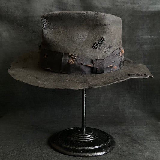 Charcoal spade fedora hat