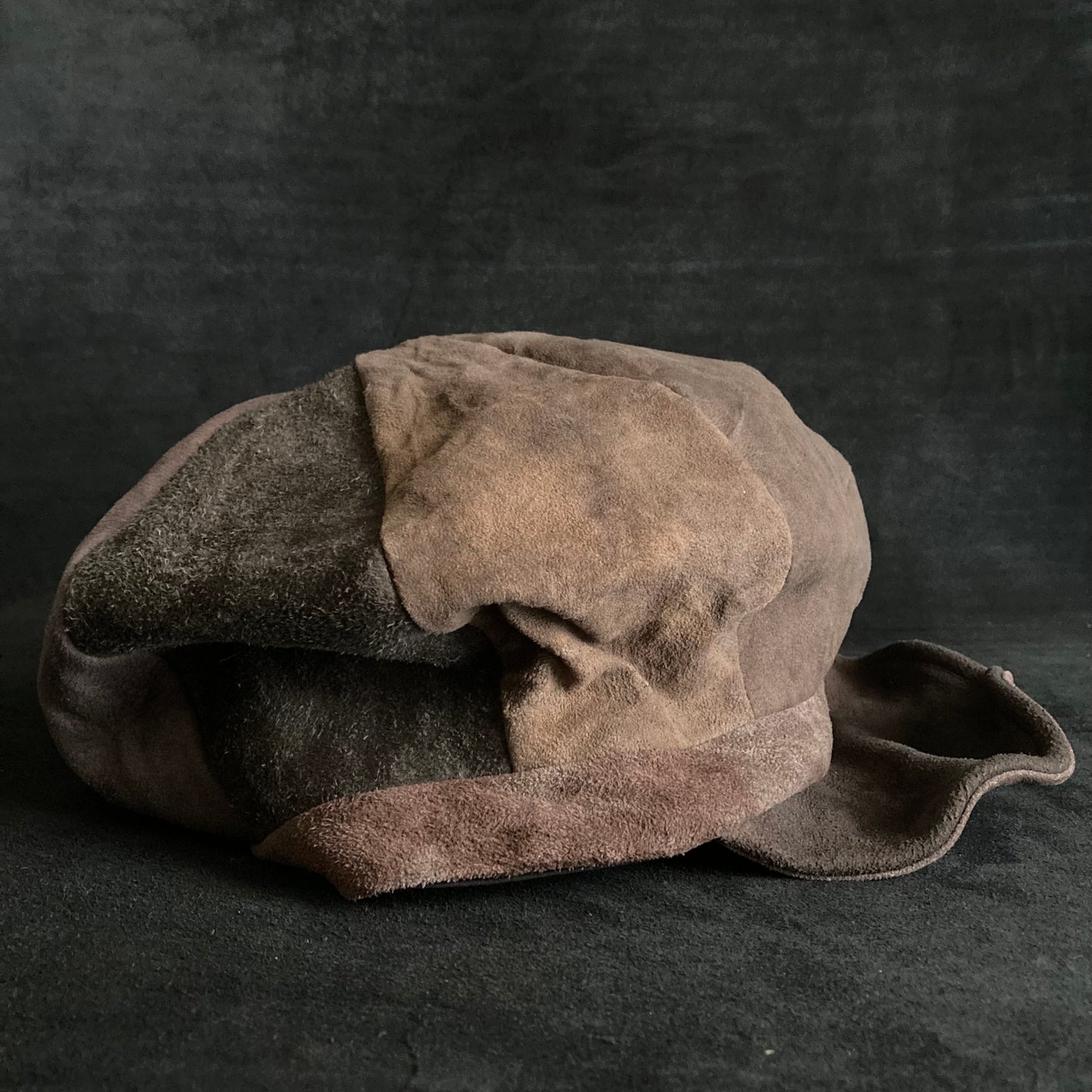 Each individual  brown leather casquette