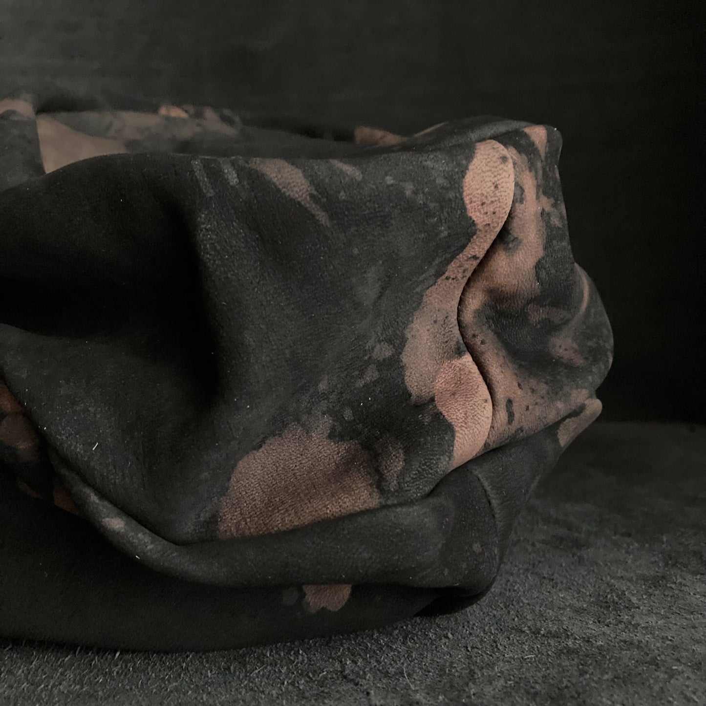 Horizon black leather turn cap