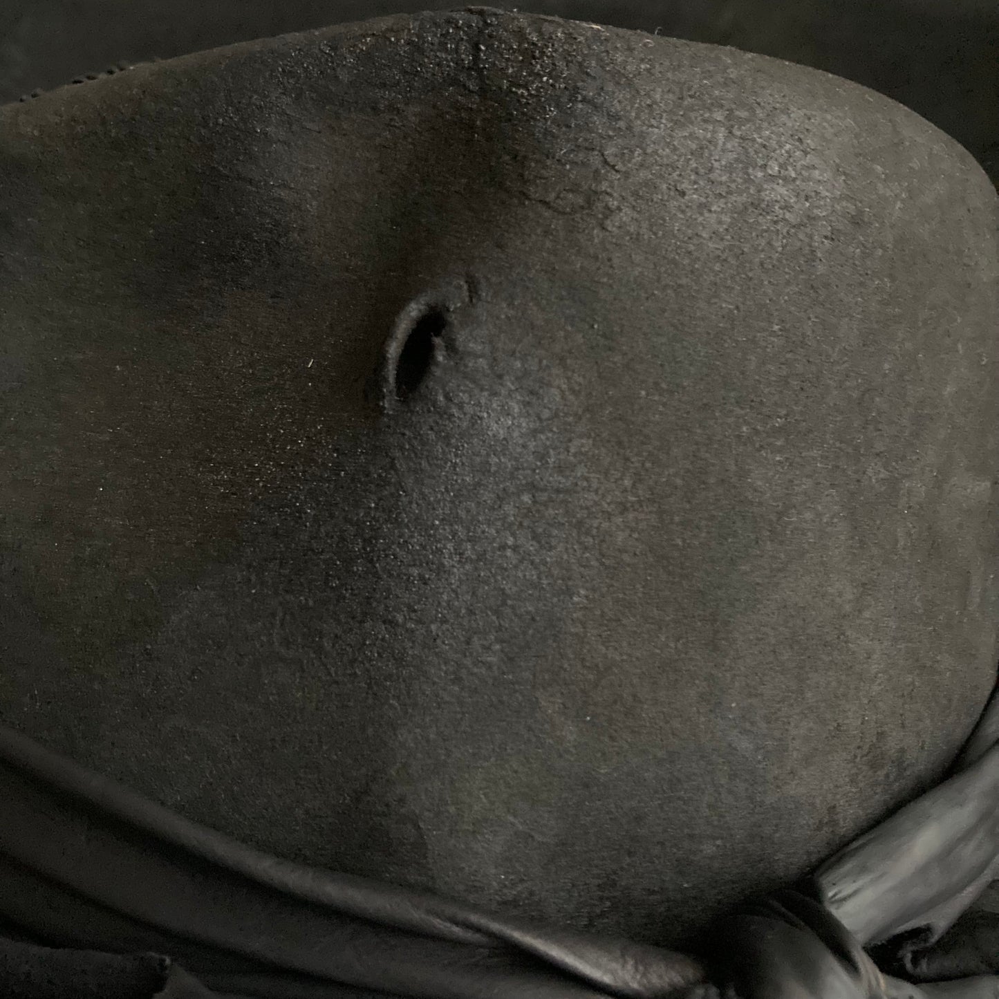 Charcoal crow leather fedora hat