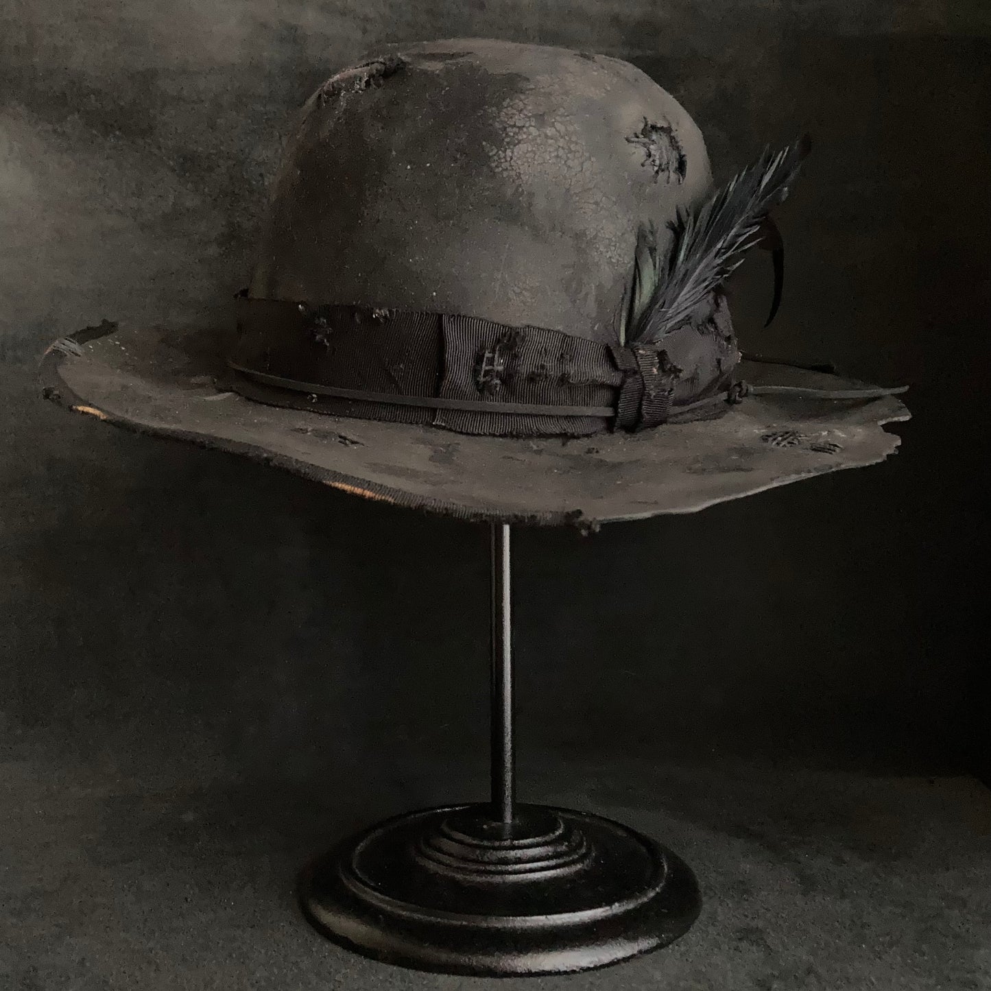 Charcoal decadent bowler hat