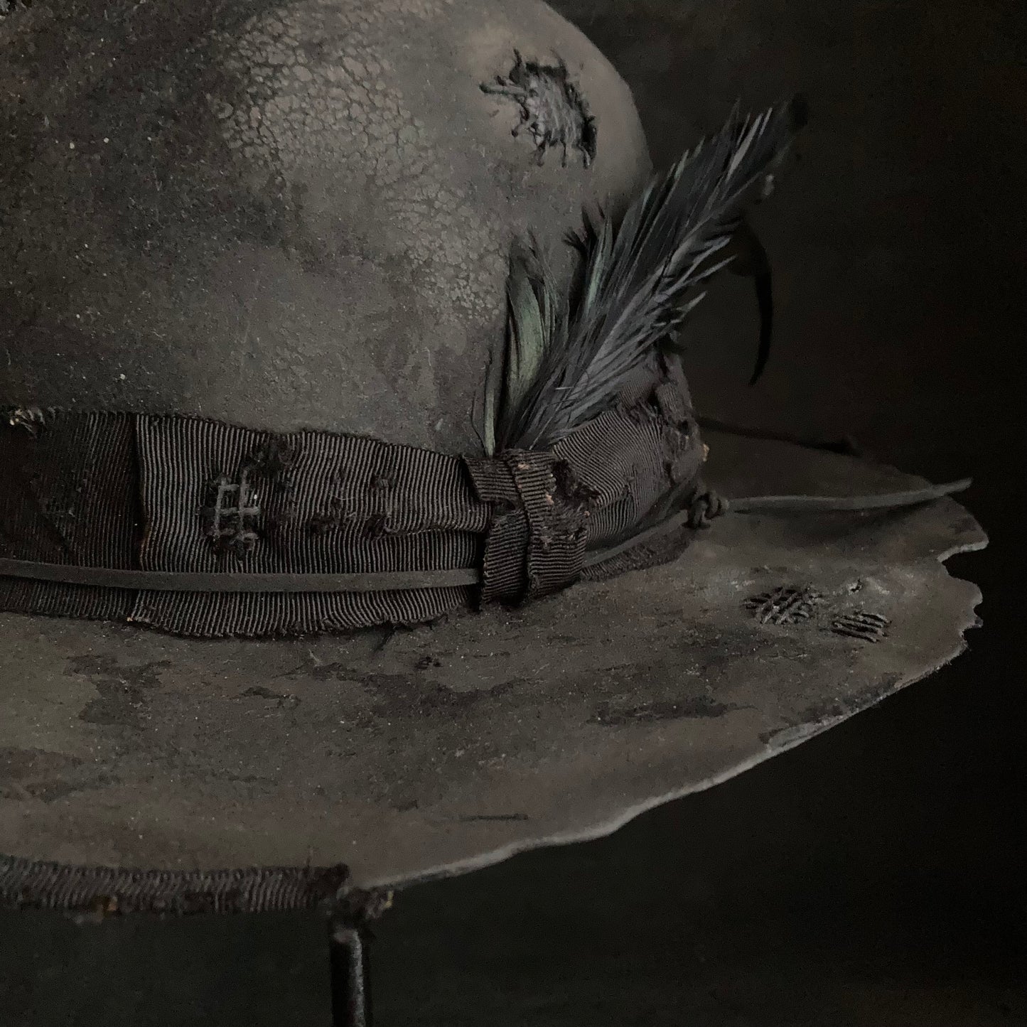 Charcoal decadent bowler hat