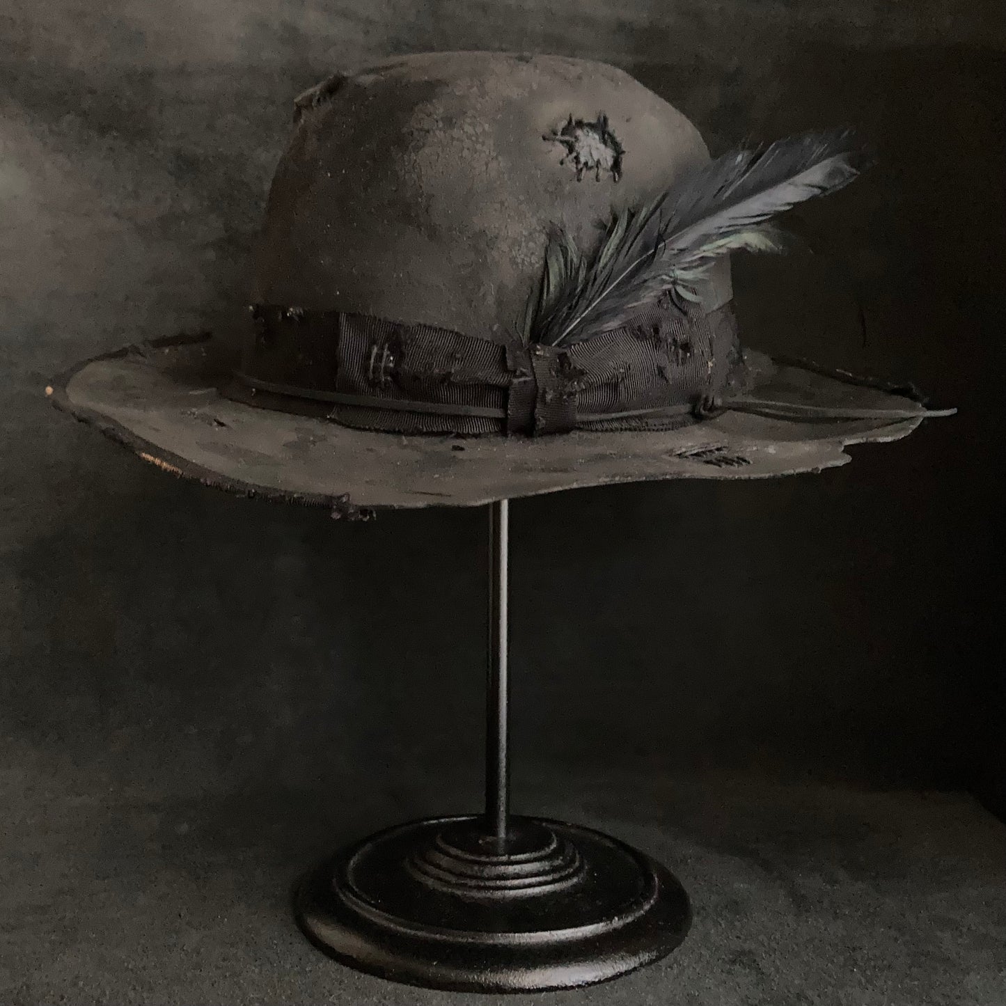 Charcoal decadent bowler hat