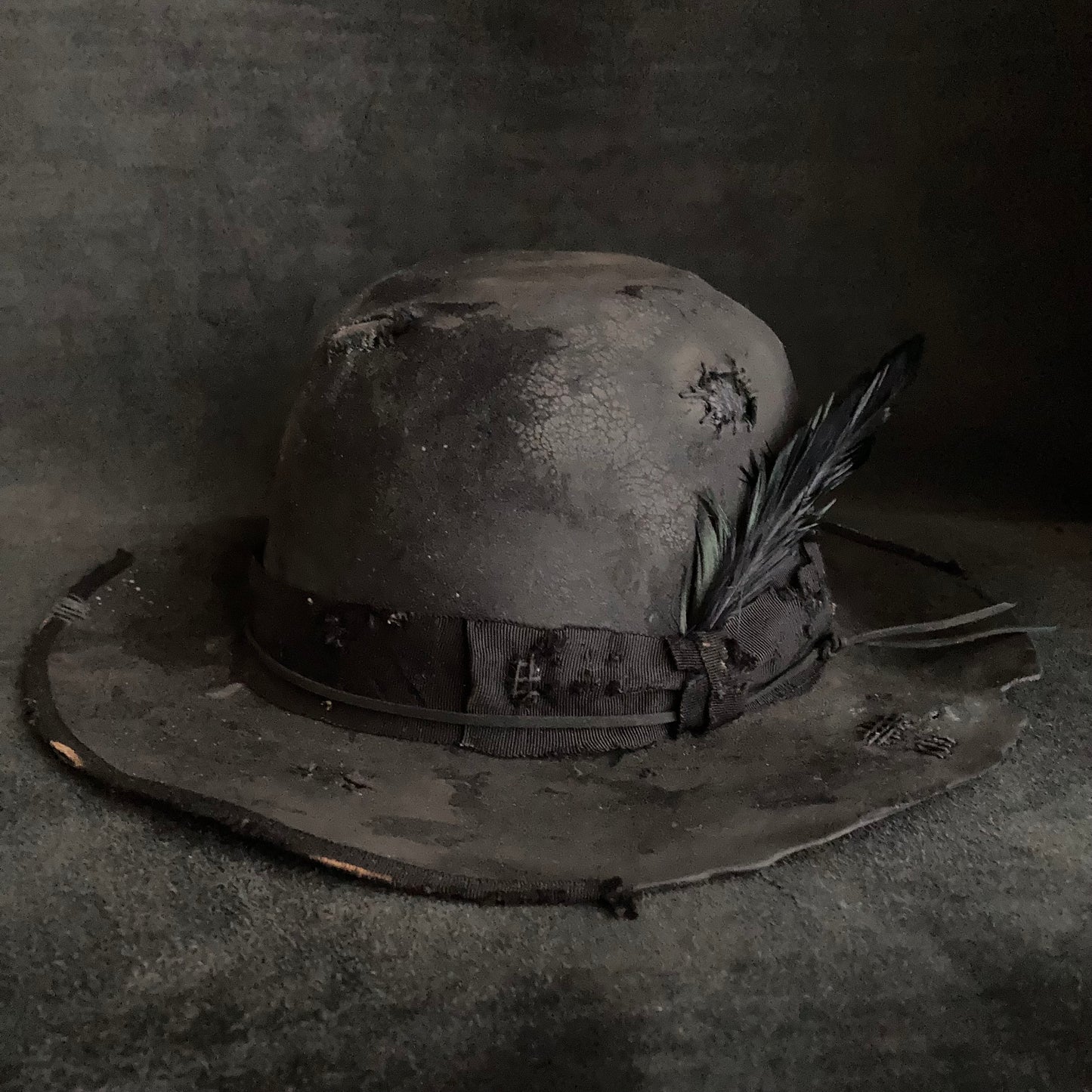 Charcoal decadent bowler hat