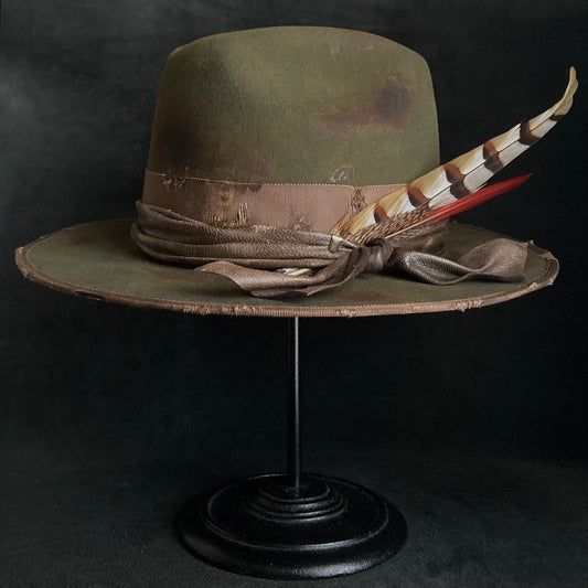 Burned bitter khaki western hat