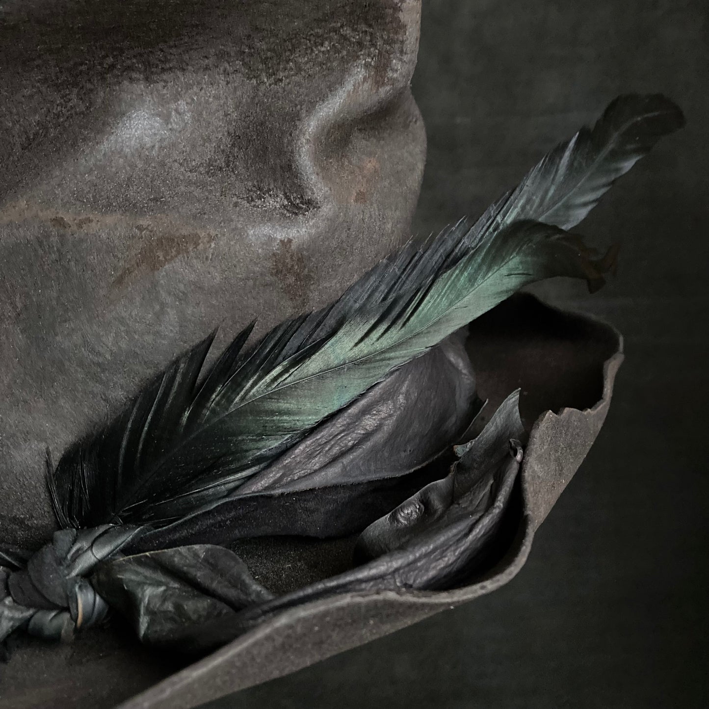 Charcoal crow crash silk hat