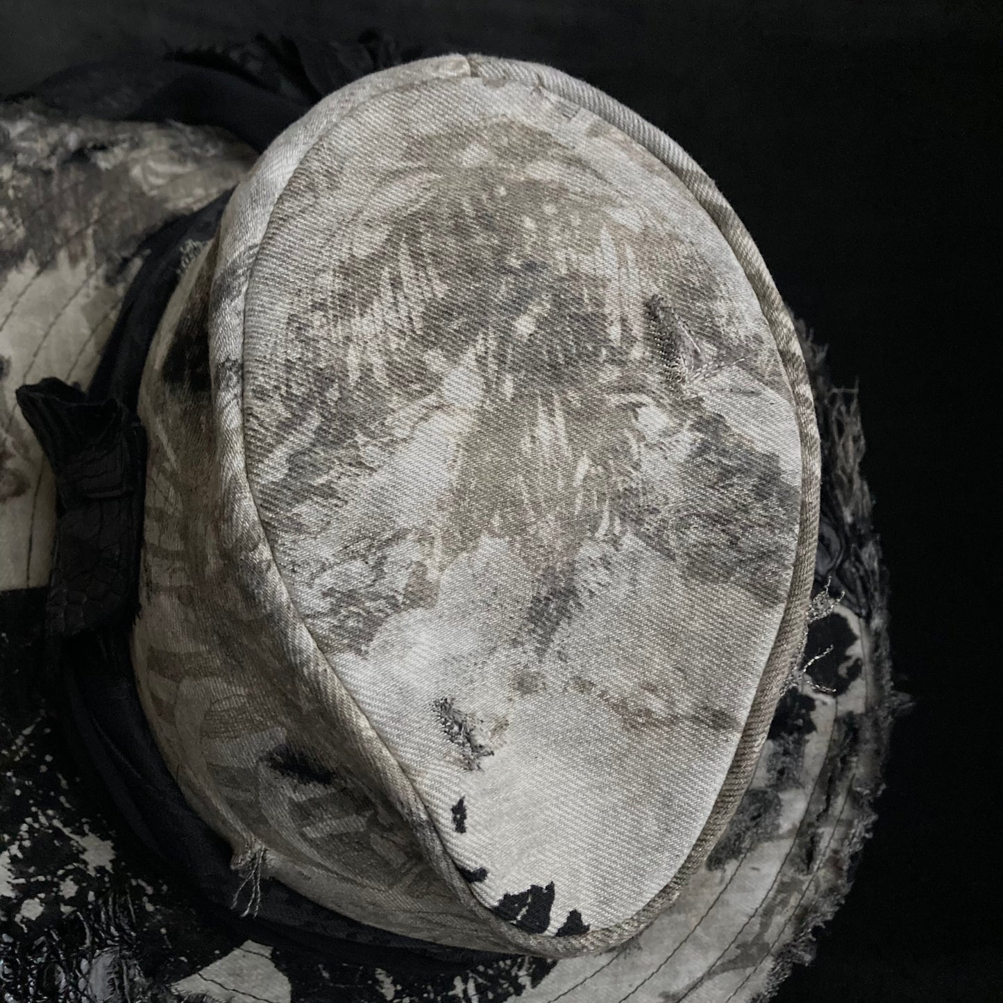 [ Takamiya Shohei × triangles hat ] Destroy skeleton denim fedora hat