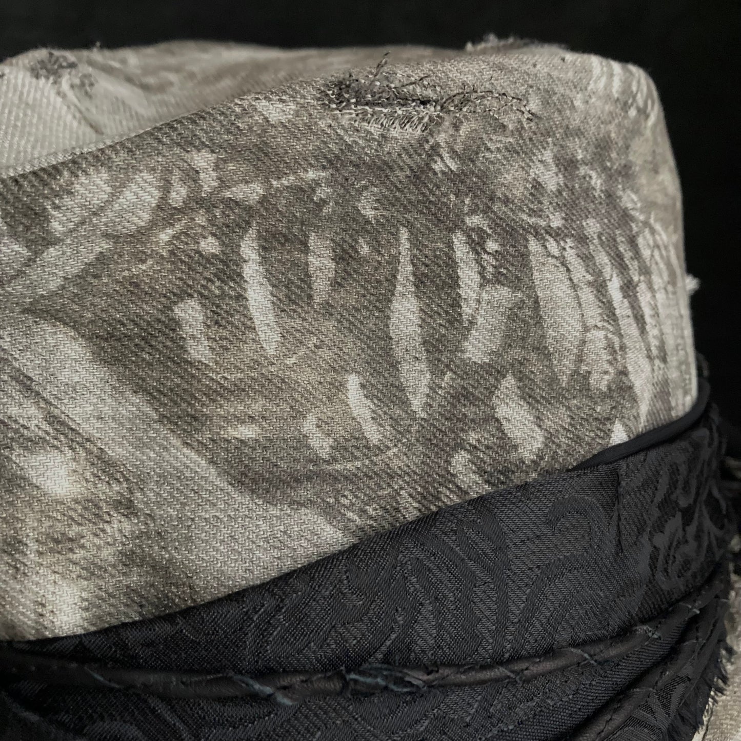 [ Takamiya Shohei × triangles hat ] Destroy skeleton denim fedora hat