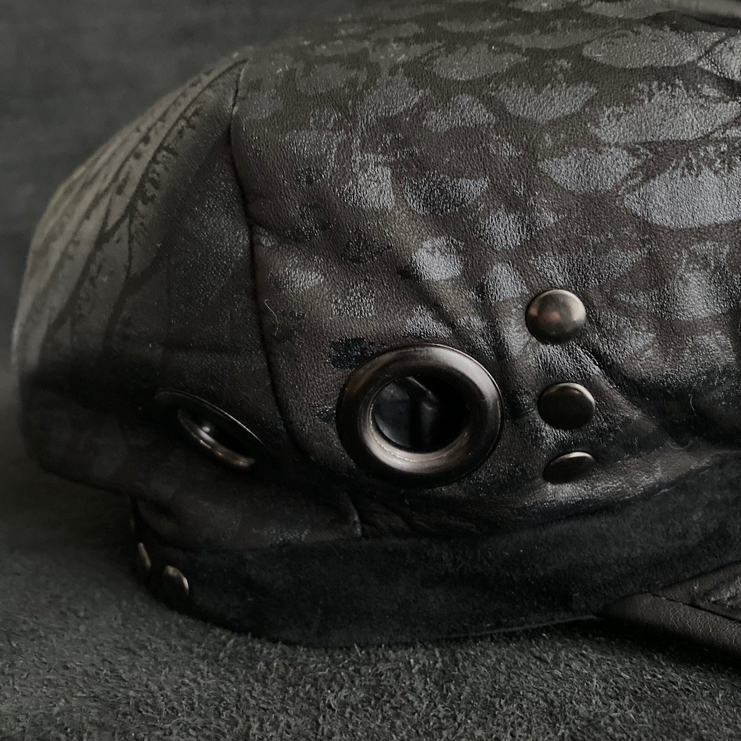 [ Takamiya Shohei × triangles hat ] Resist rock black leather casquette