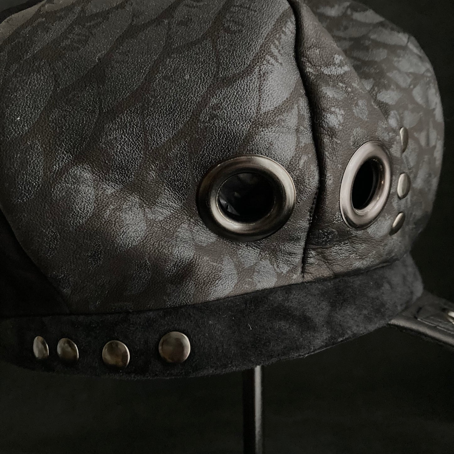 [ Takamiya Shohei × triangles hat ] Resist rock black leather casquette