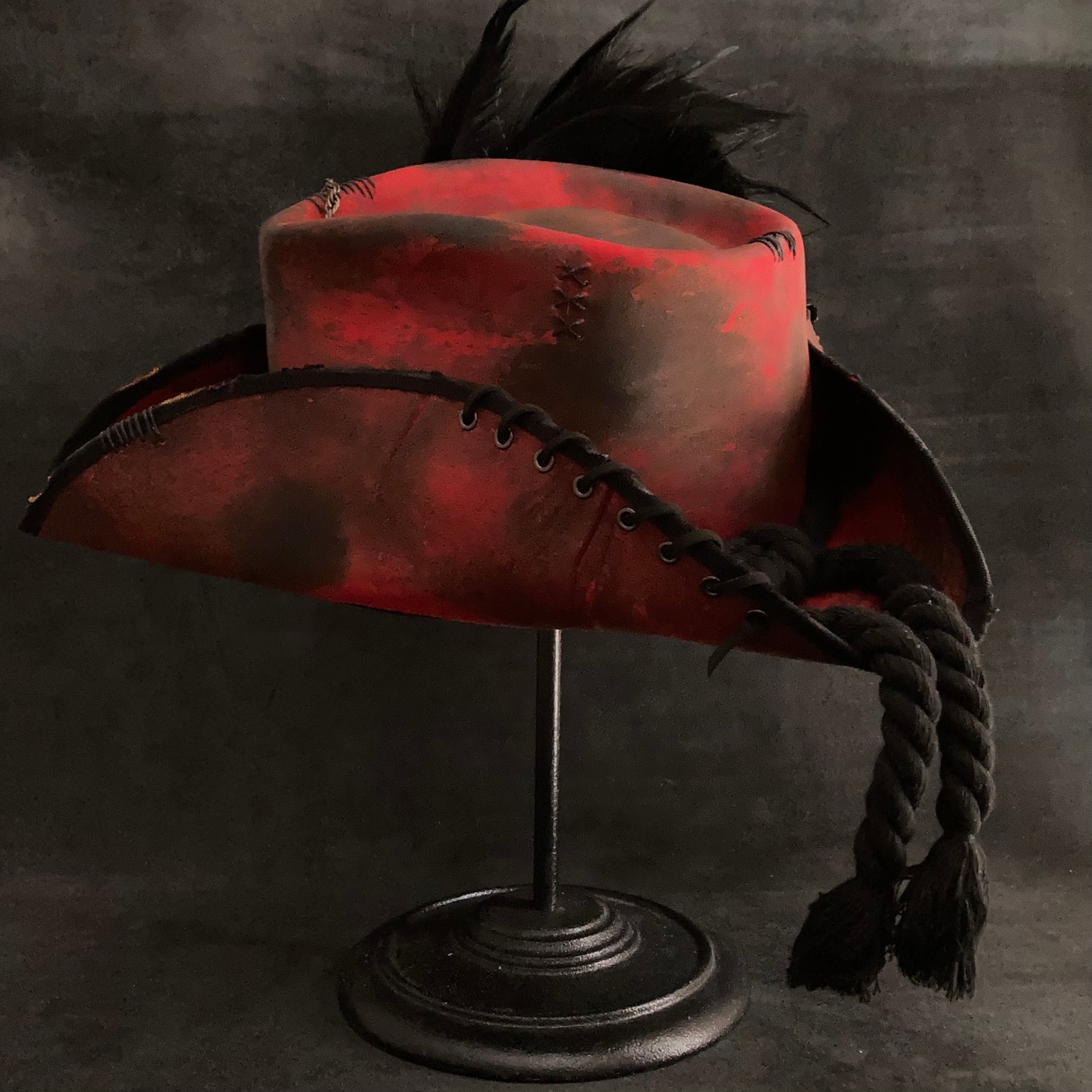 Deep red pirate fedora