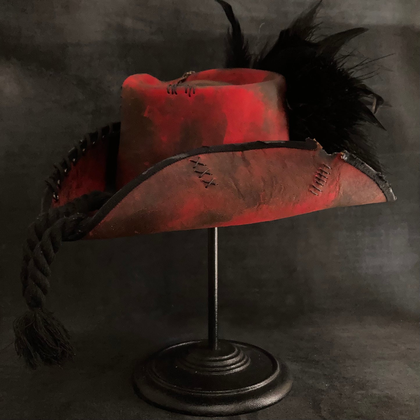 Deep red pirate fedora