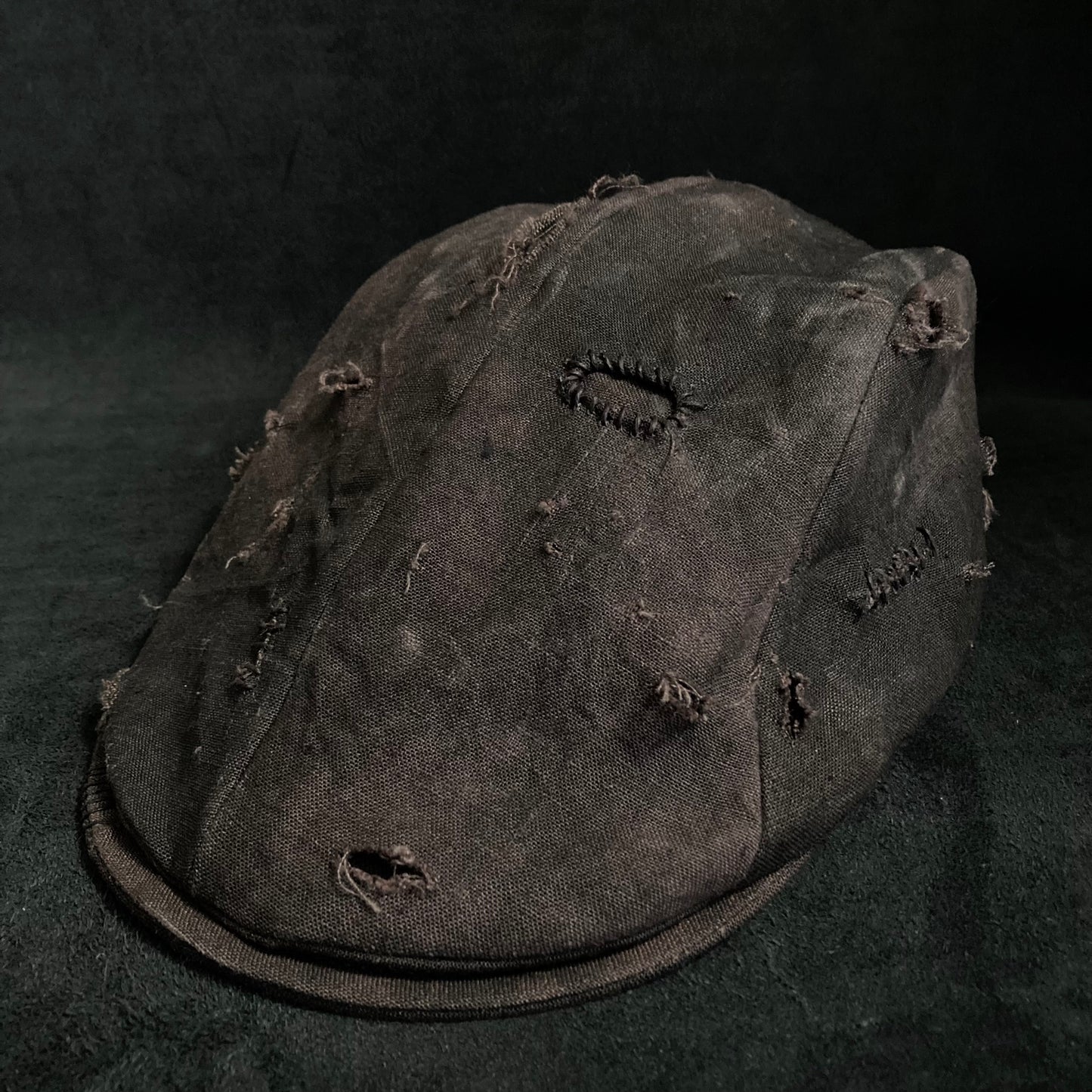 Damaged mura-zome brown linen hunting