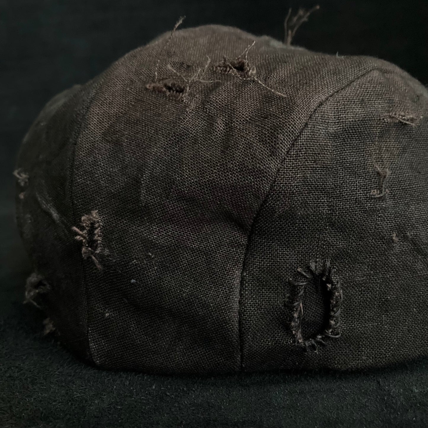 Damaged mura-zome brown linen hunting