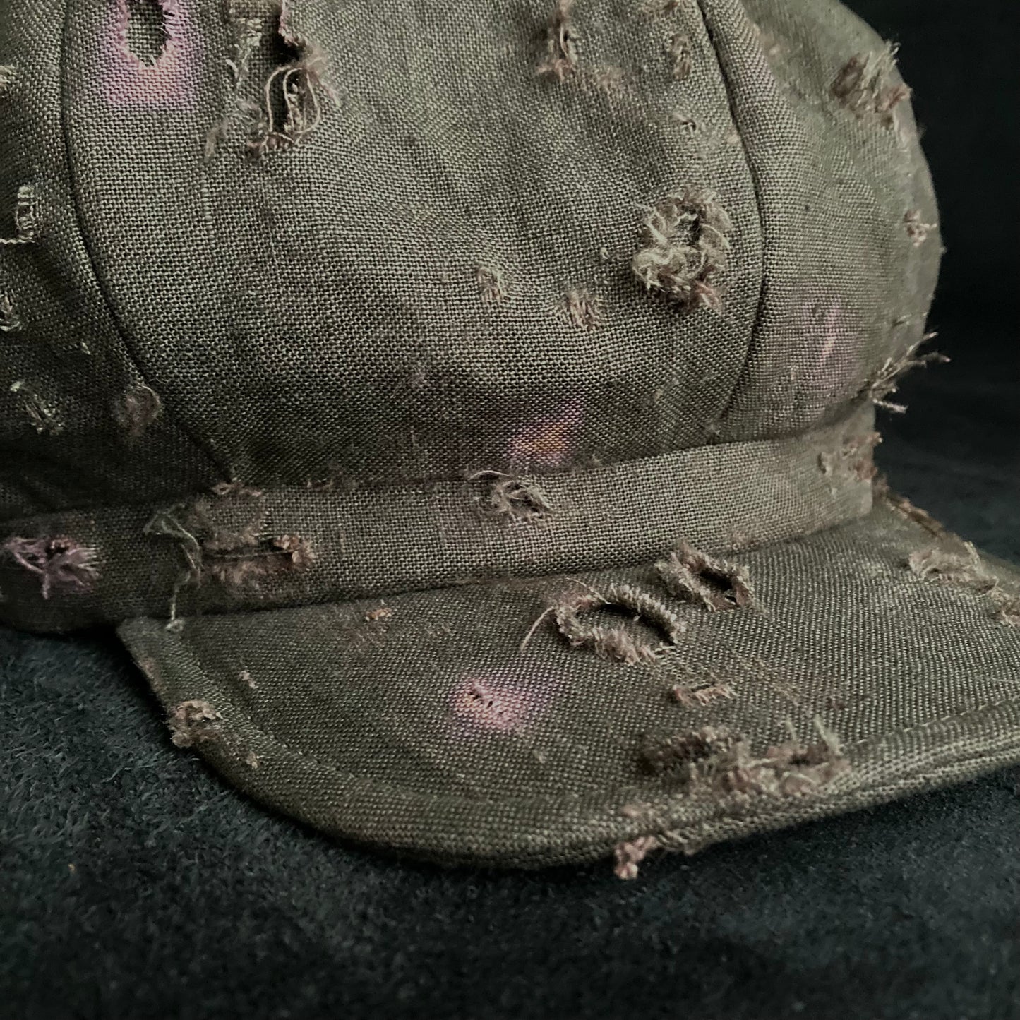 Reserved item(Brown khaki linen damage casquette(brim core))