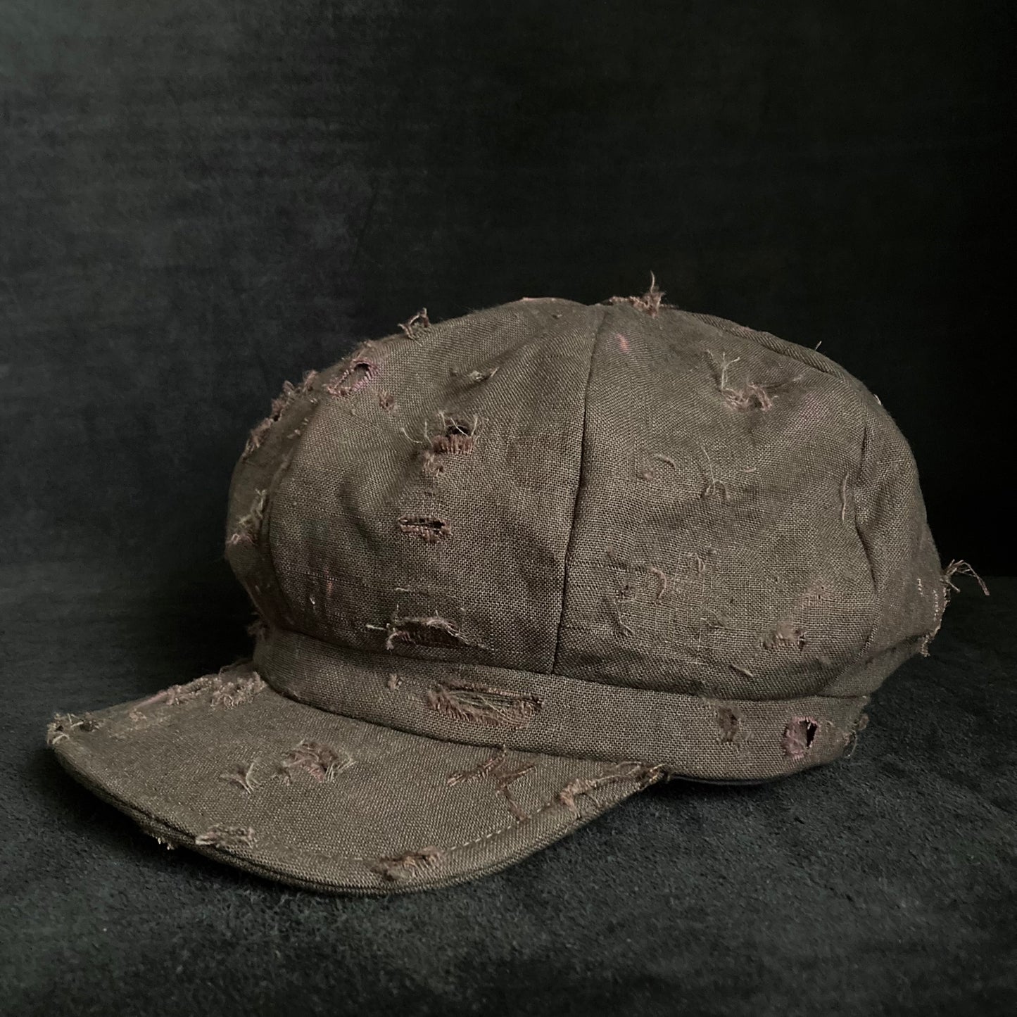 Reserved item(Brown khaki linen damage casquette(brim core))