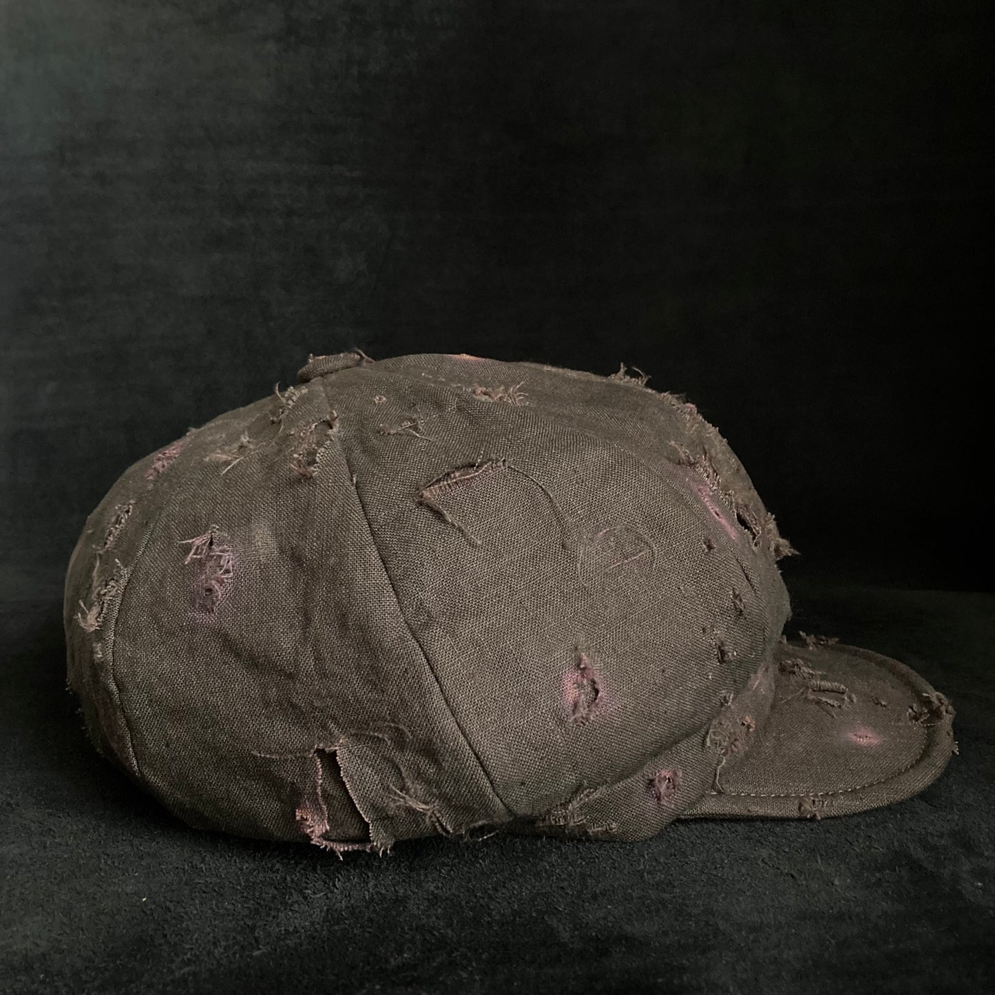 Reserved item(Brown khaki linen damage casquette(brim core))