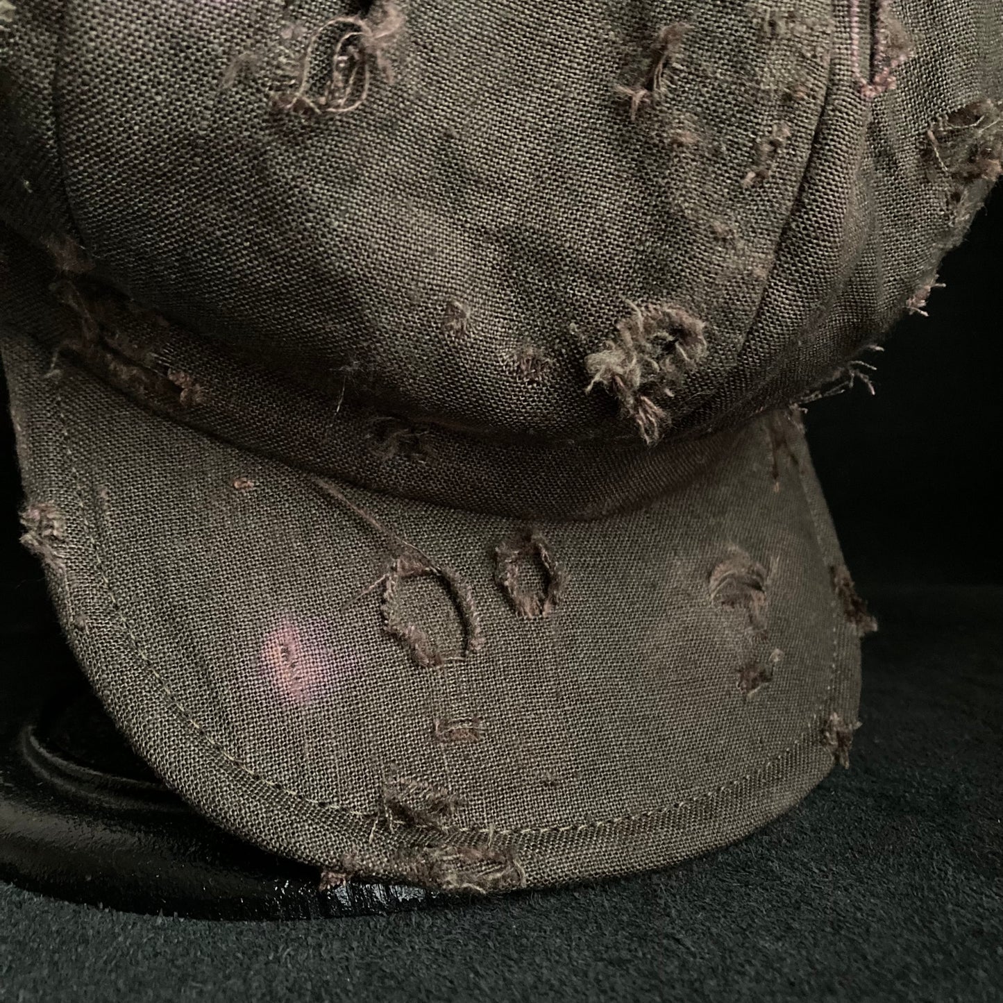 Reserved item(Brown khaki linen damage casquette(brim core))