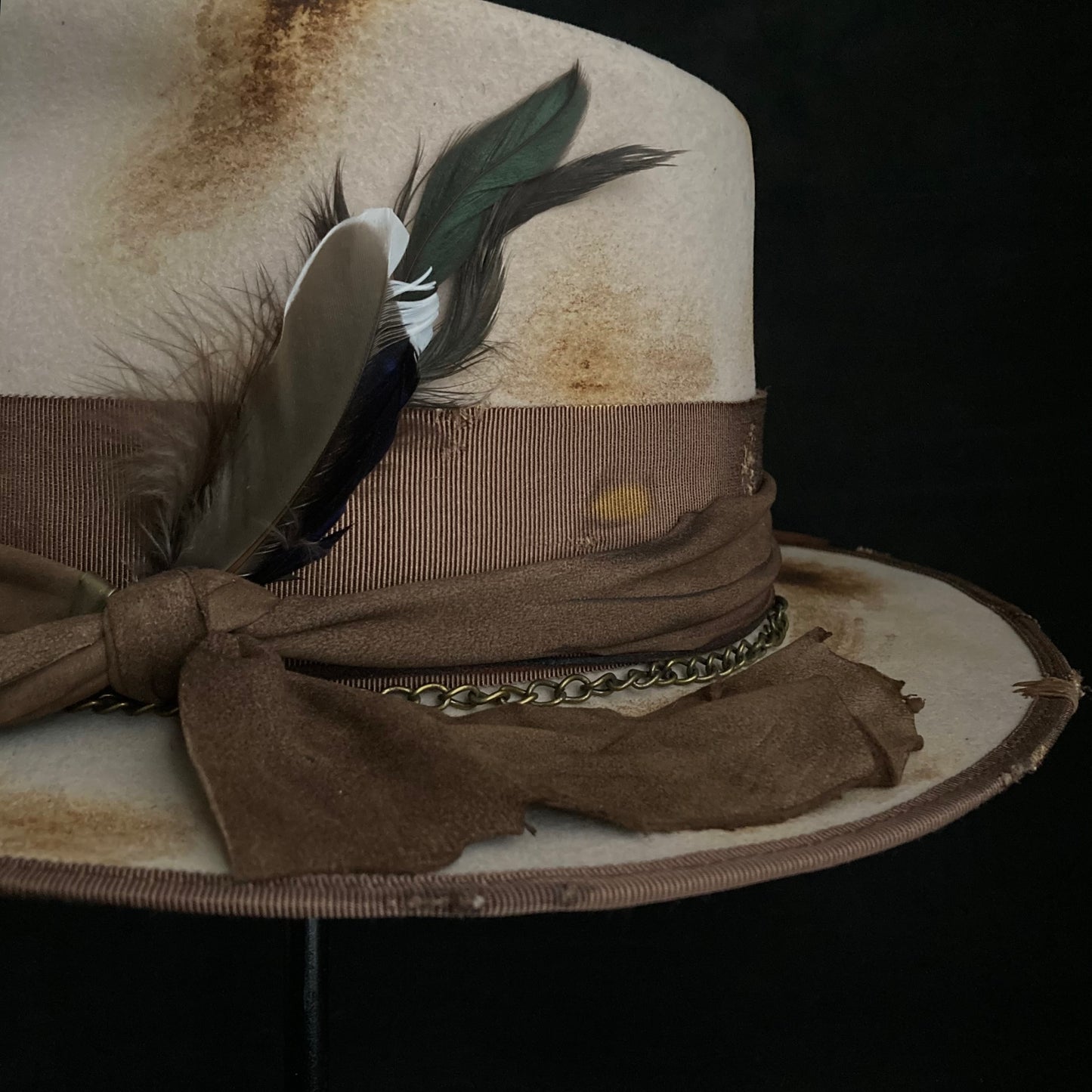 Burned latte fedora hat