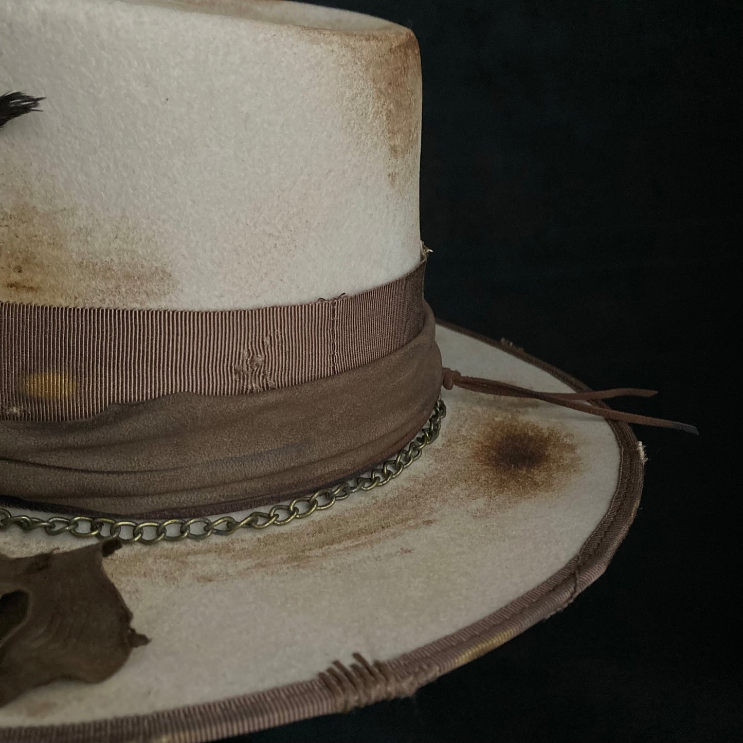 Burned latte fedora hat