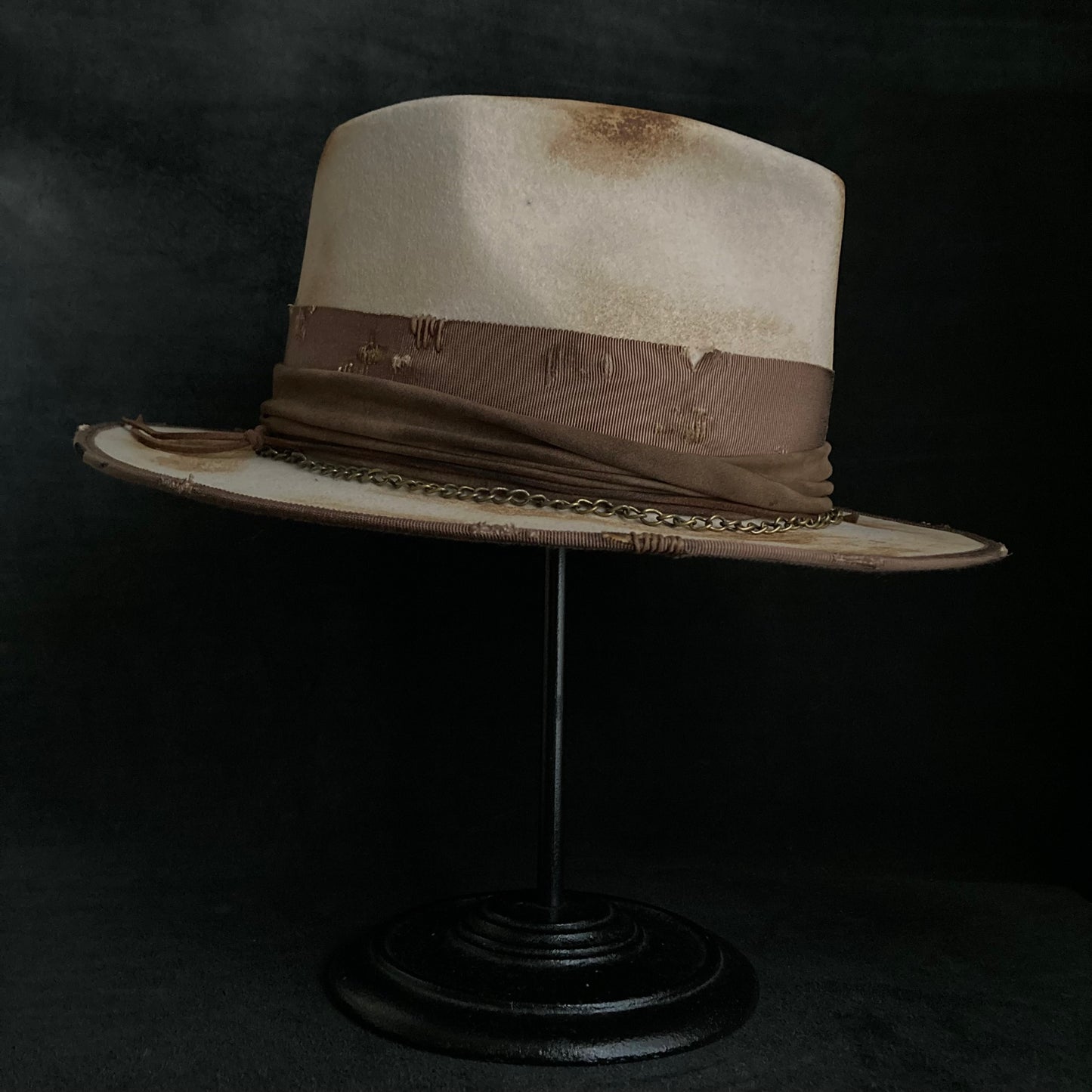 Burned latte fedora hat