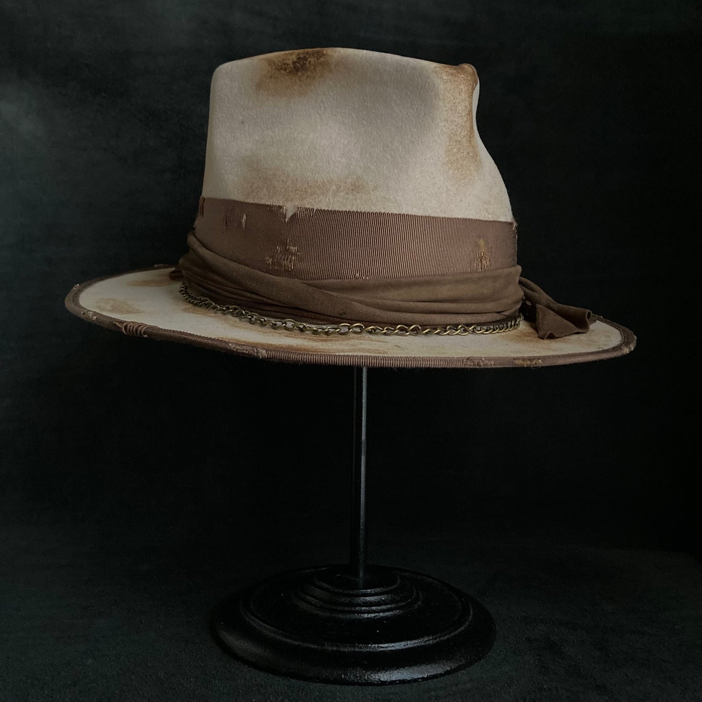 Burned latte fedora hat