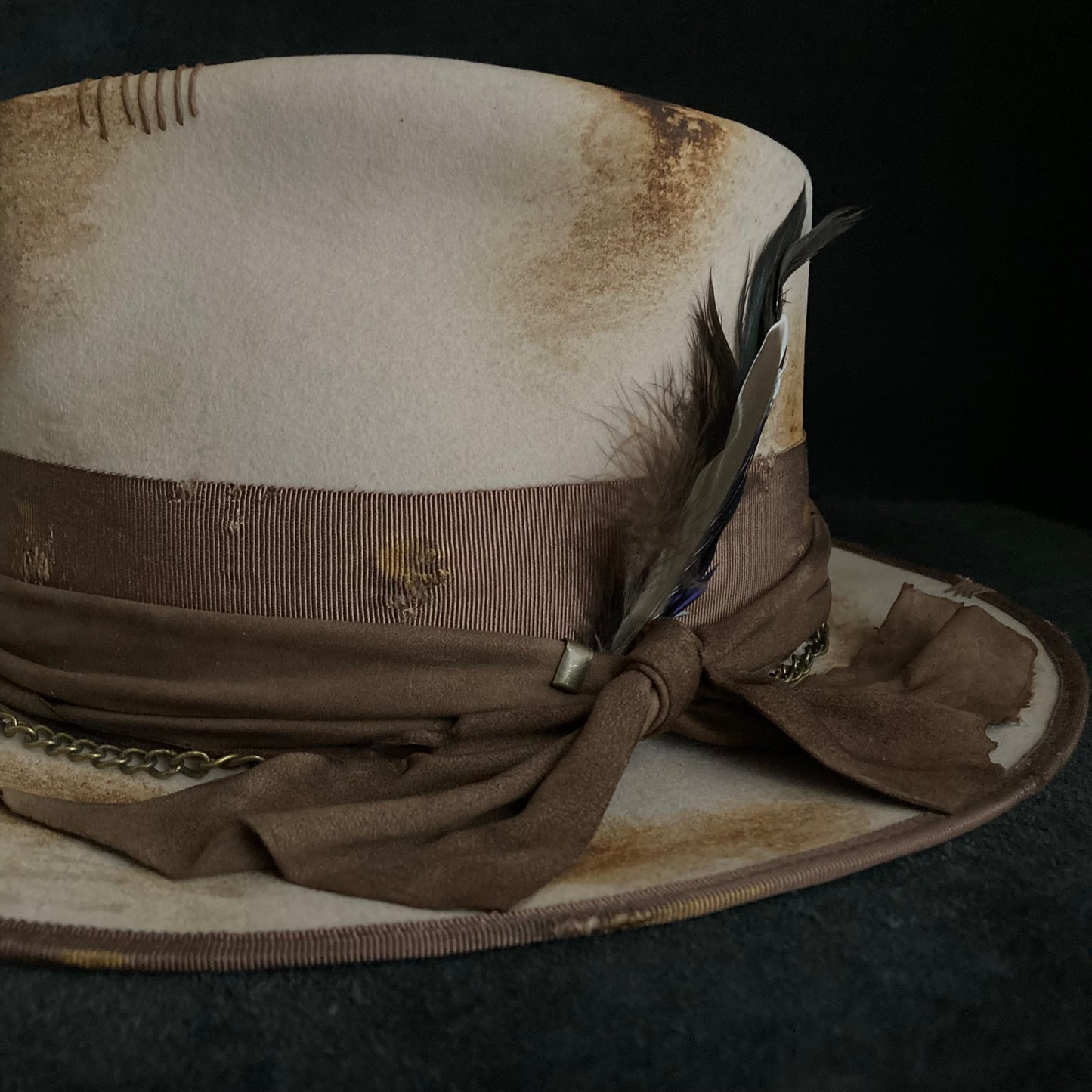 Burned latte fedora hat