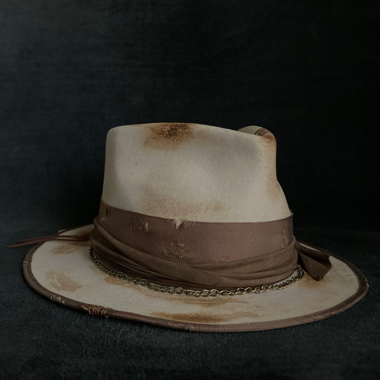 Burned latte fedora hat
