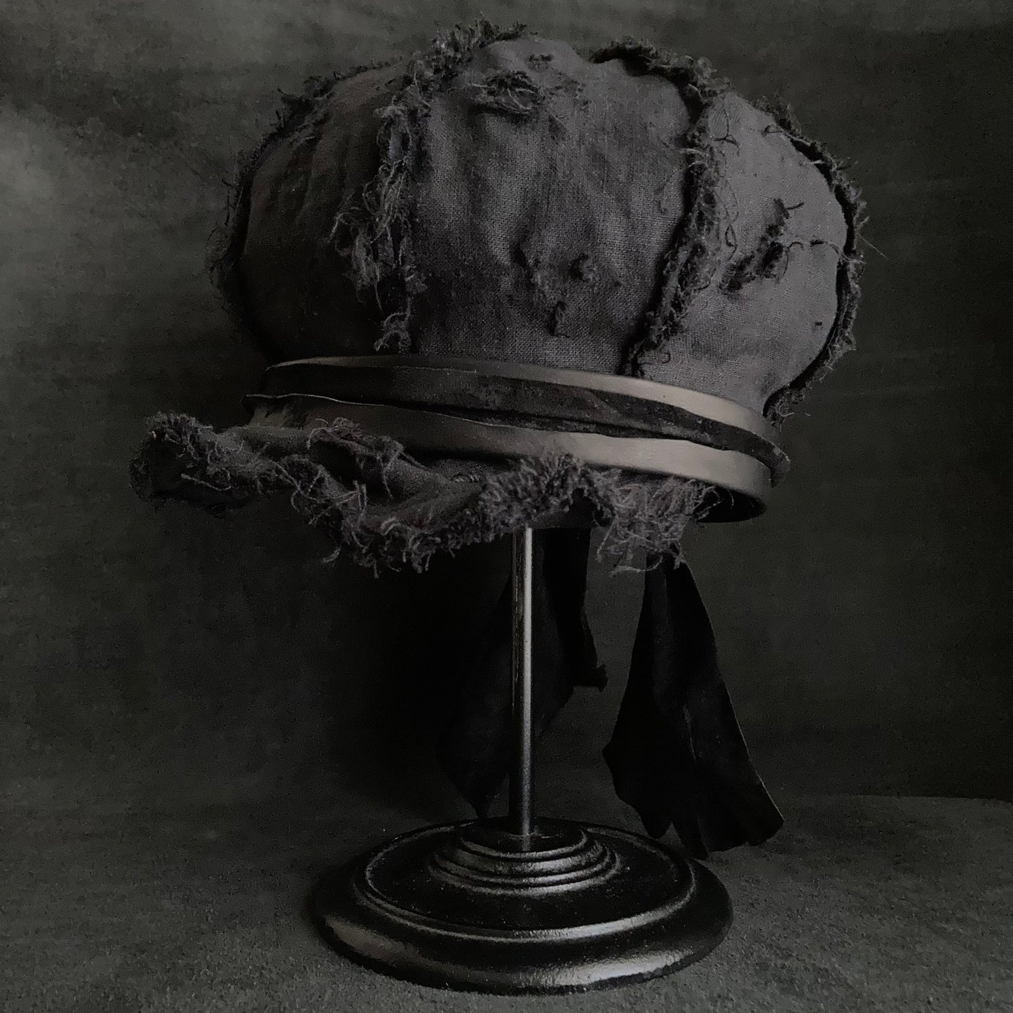 Black back linen damage martial casquette