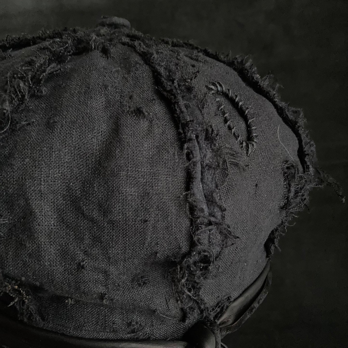 Black back linen damage martial casquette