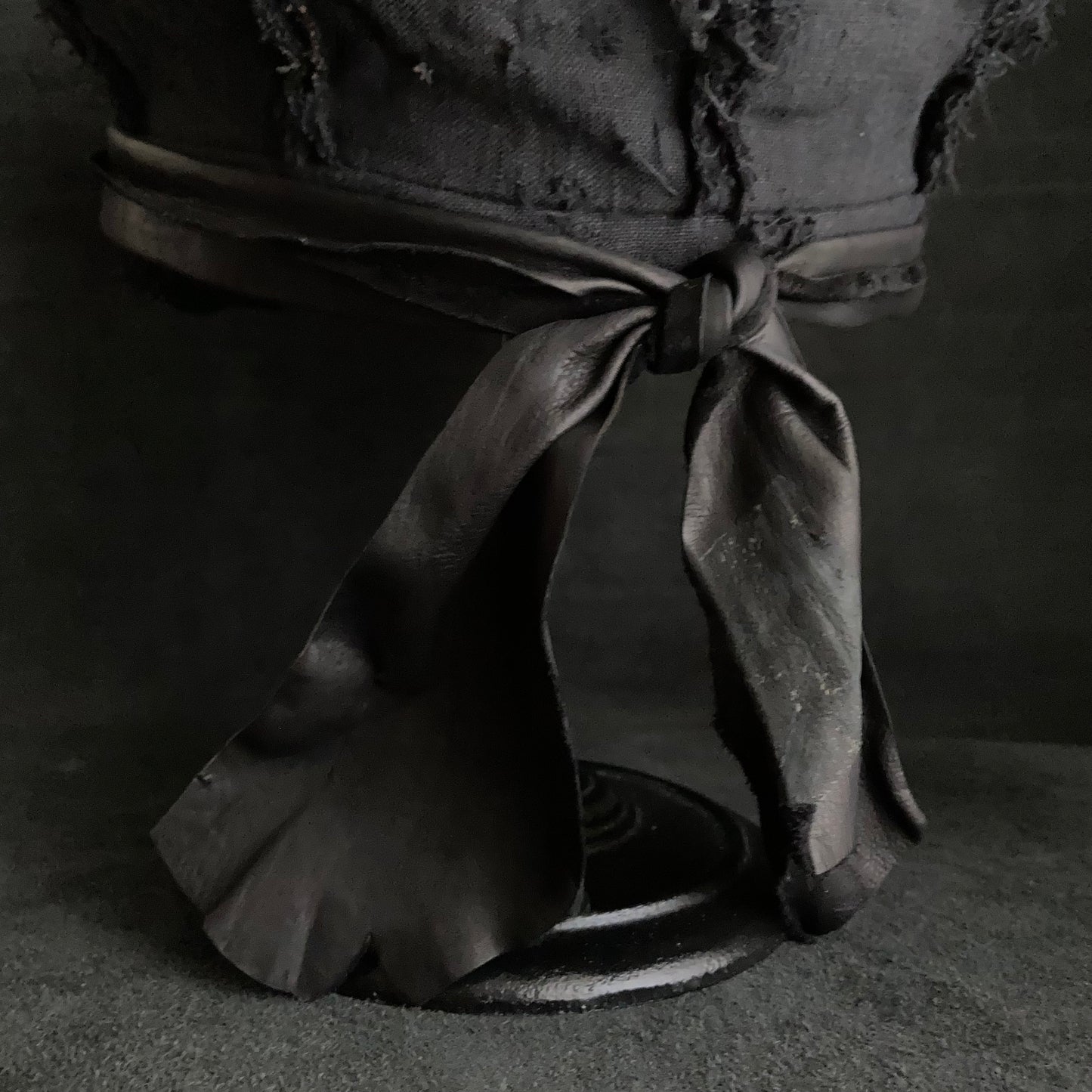 Black back linen damage martial casquette