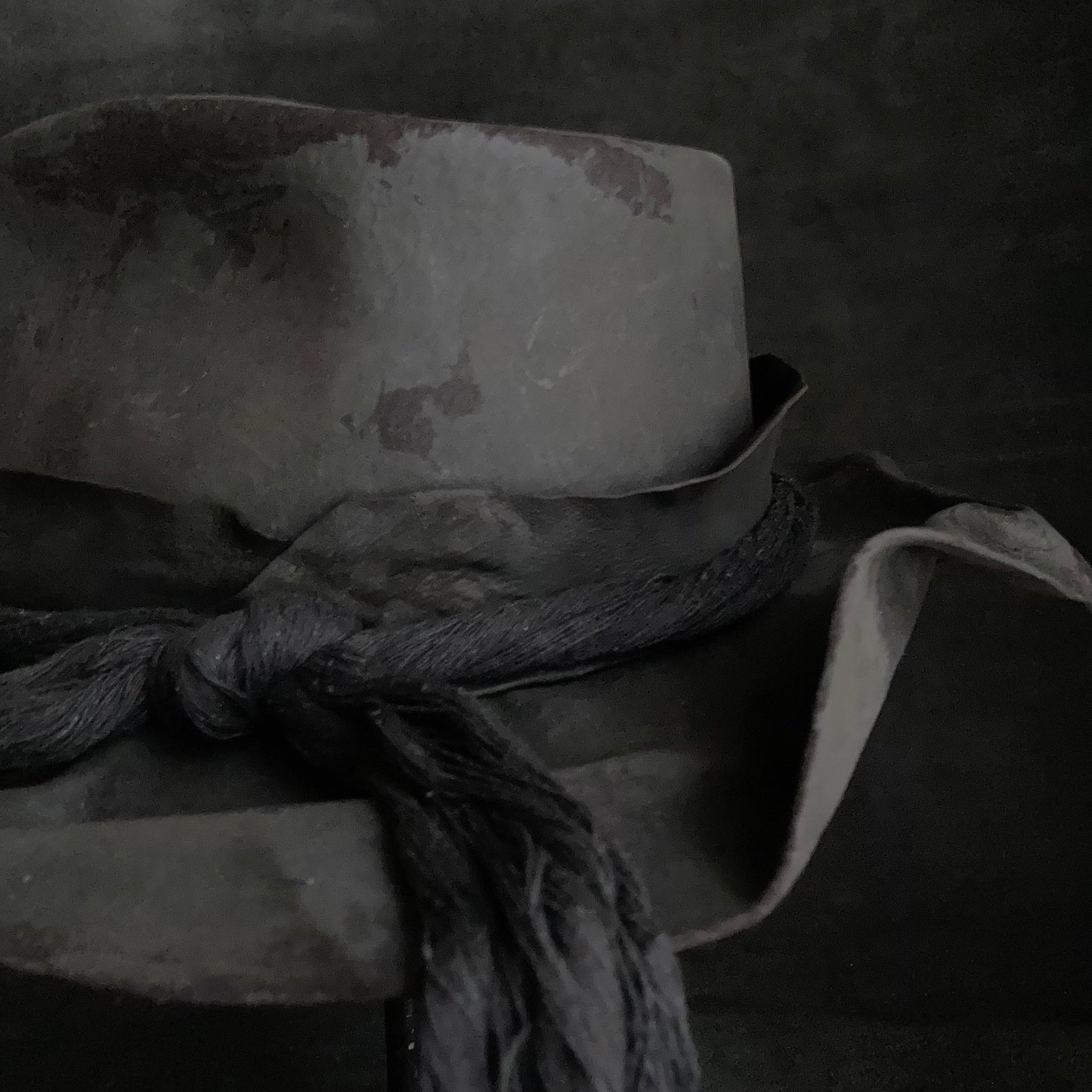 Charcoal wrinkle brim fedora hat