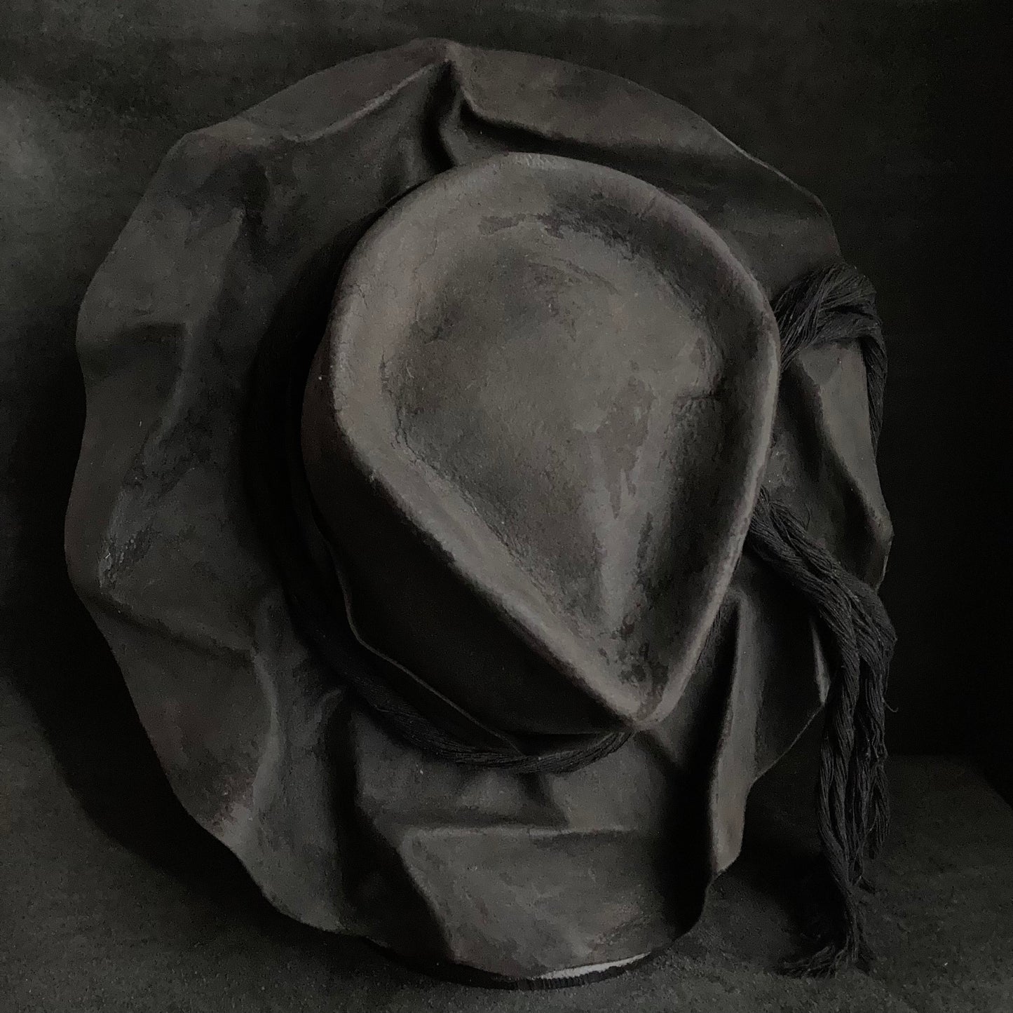 Charcoal wrinkle brim fedora hat