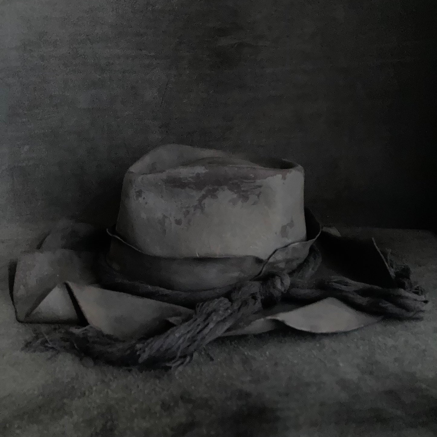 Charcoal wrinkle brim fedora hat