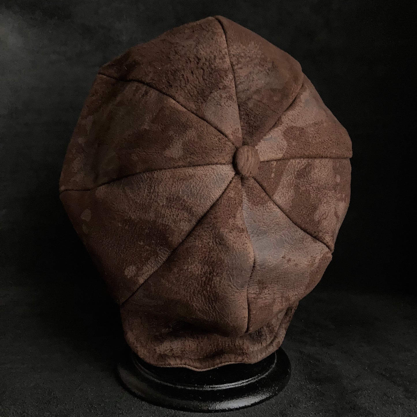 Puddle brown leather casquette