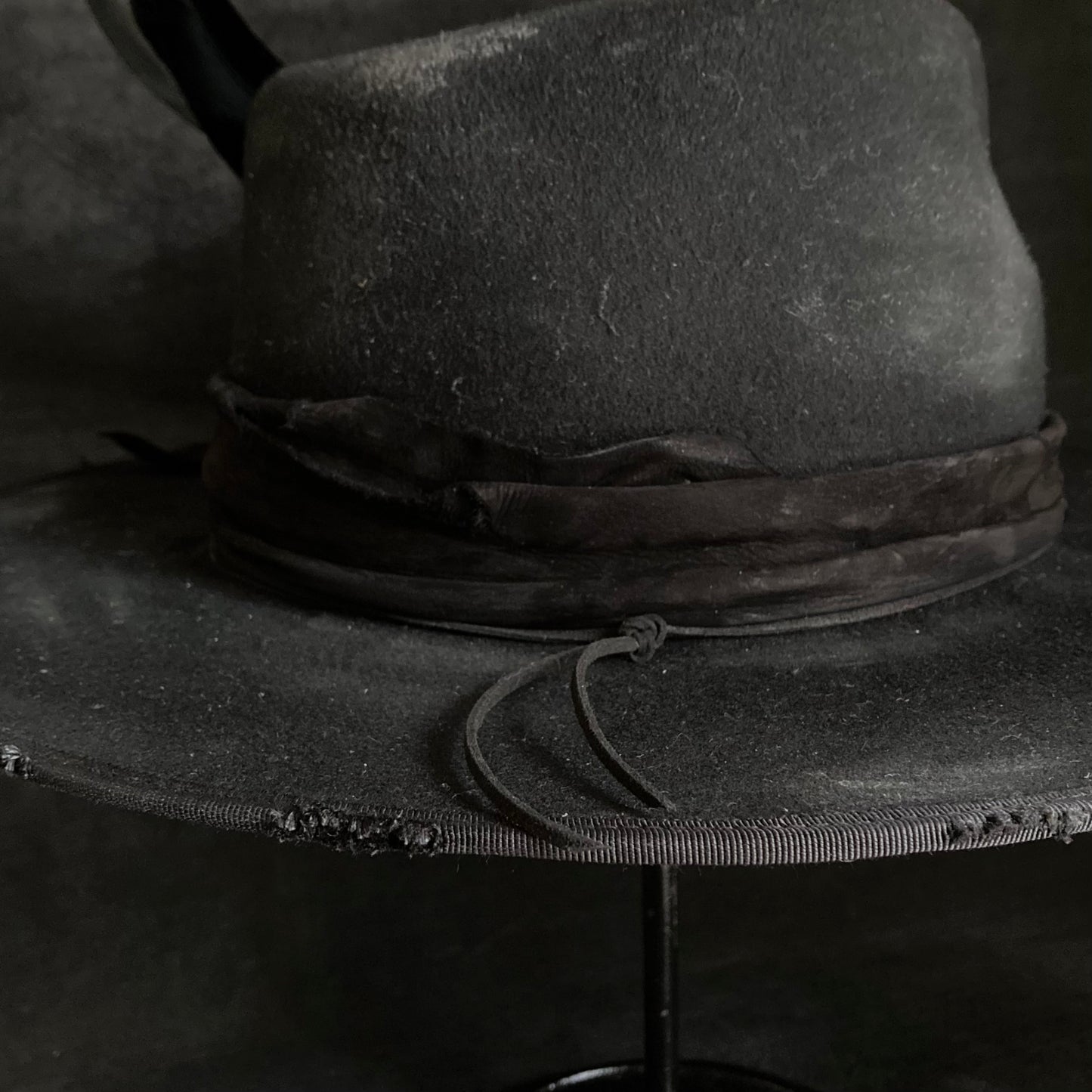 Black wool mess fedora hat (western weight)
