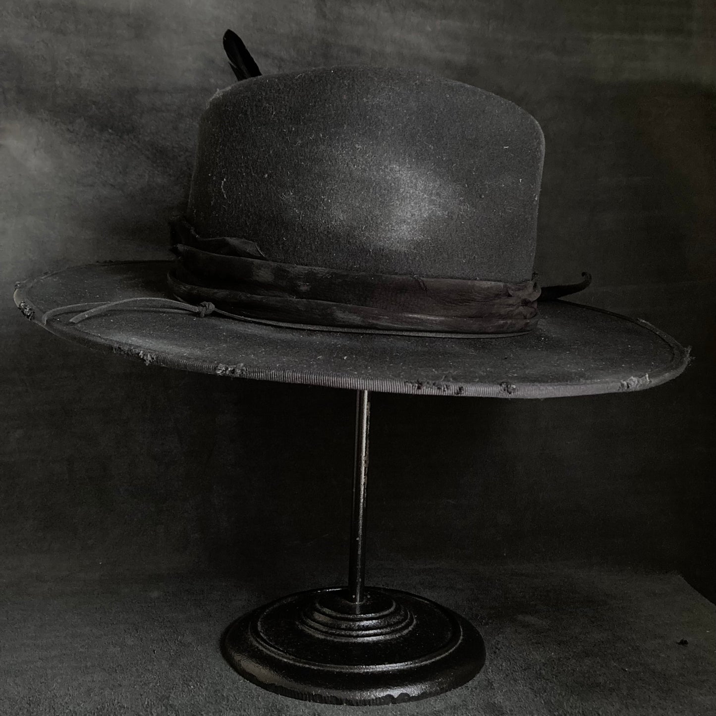 Black wool mess fedora hat (western weight)