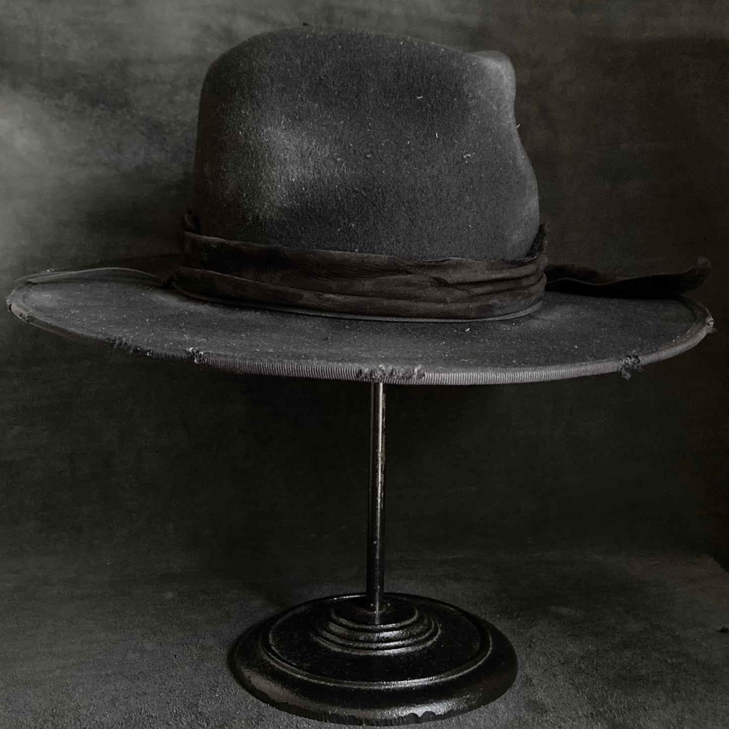 Black wool mess fedora hat (western weight)